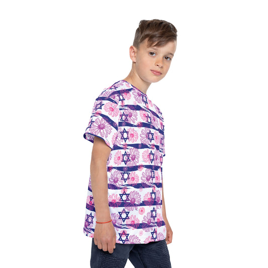 Israel Flowers Summer Swim Kids Sports Jersey