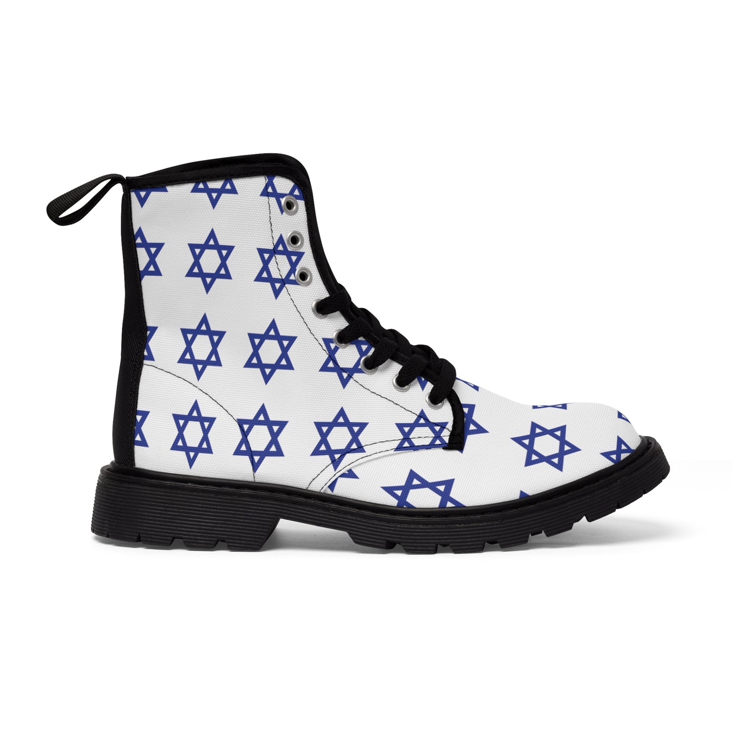 Classic Jewish Stars on White Women's Canvas Boots