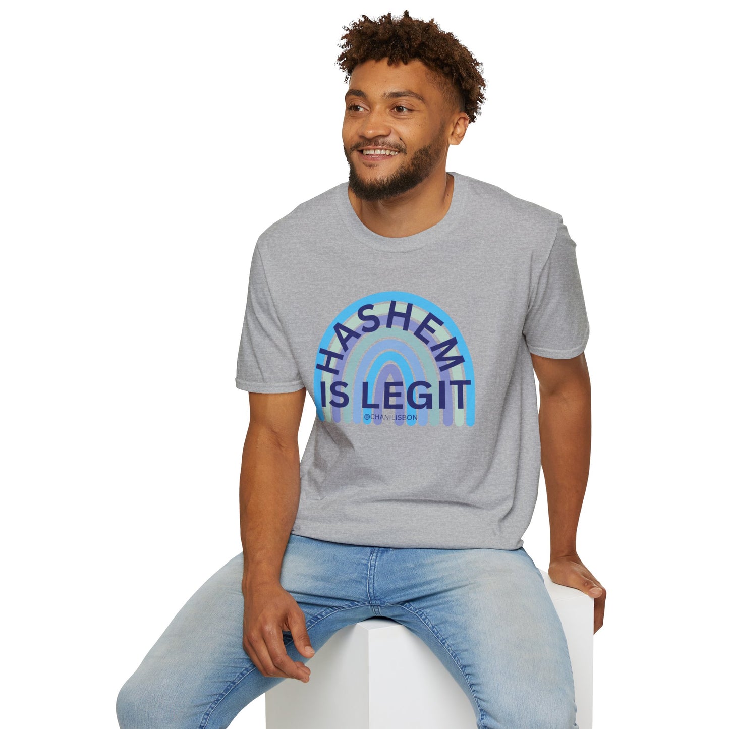 Chani Libson Hashem Is Legit Quote Blue Unisex Softstyle T-Shirt