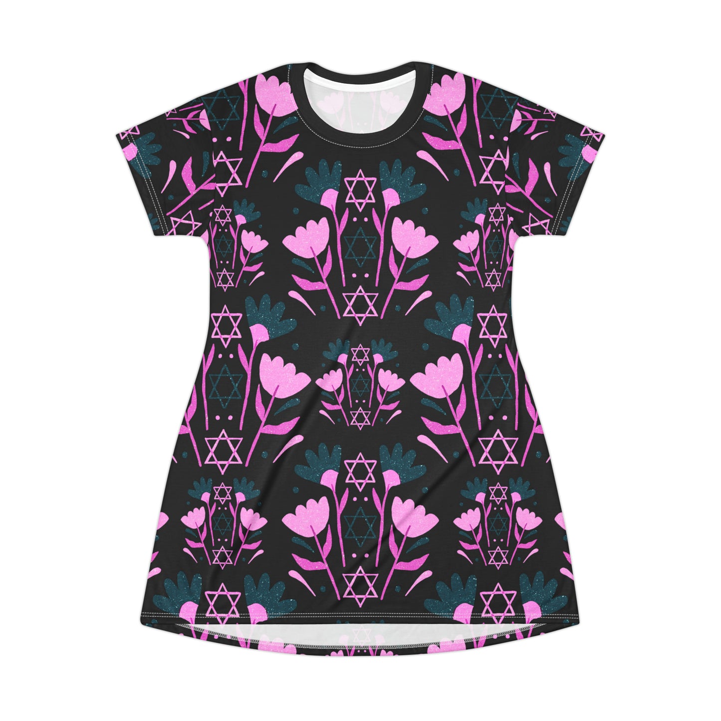 Erica Pink on Black T-Shirt Dress