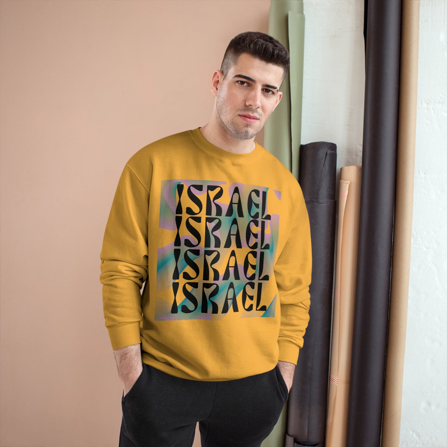 Flow & Squiggle Israel Teal Square Champion Sweatshirt