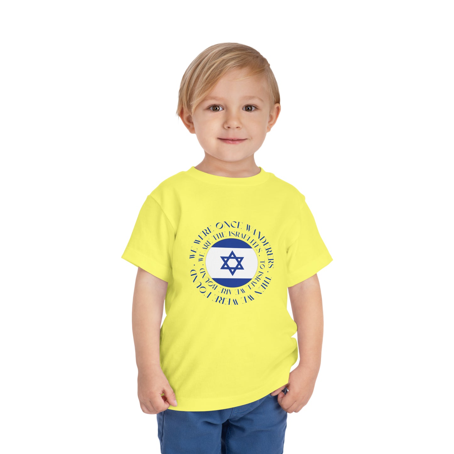 We Were Once Wanderers Israel Blue & White Toddler Short Sleeve Tee