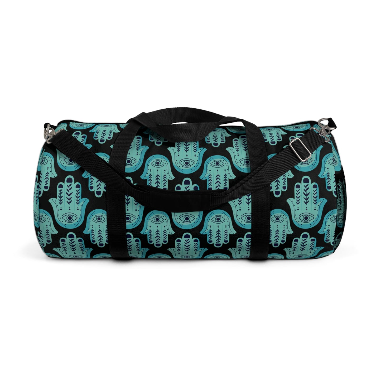 Hannah Bright Turquoise Hamsa Pattern Duffel Bag