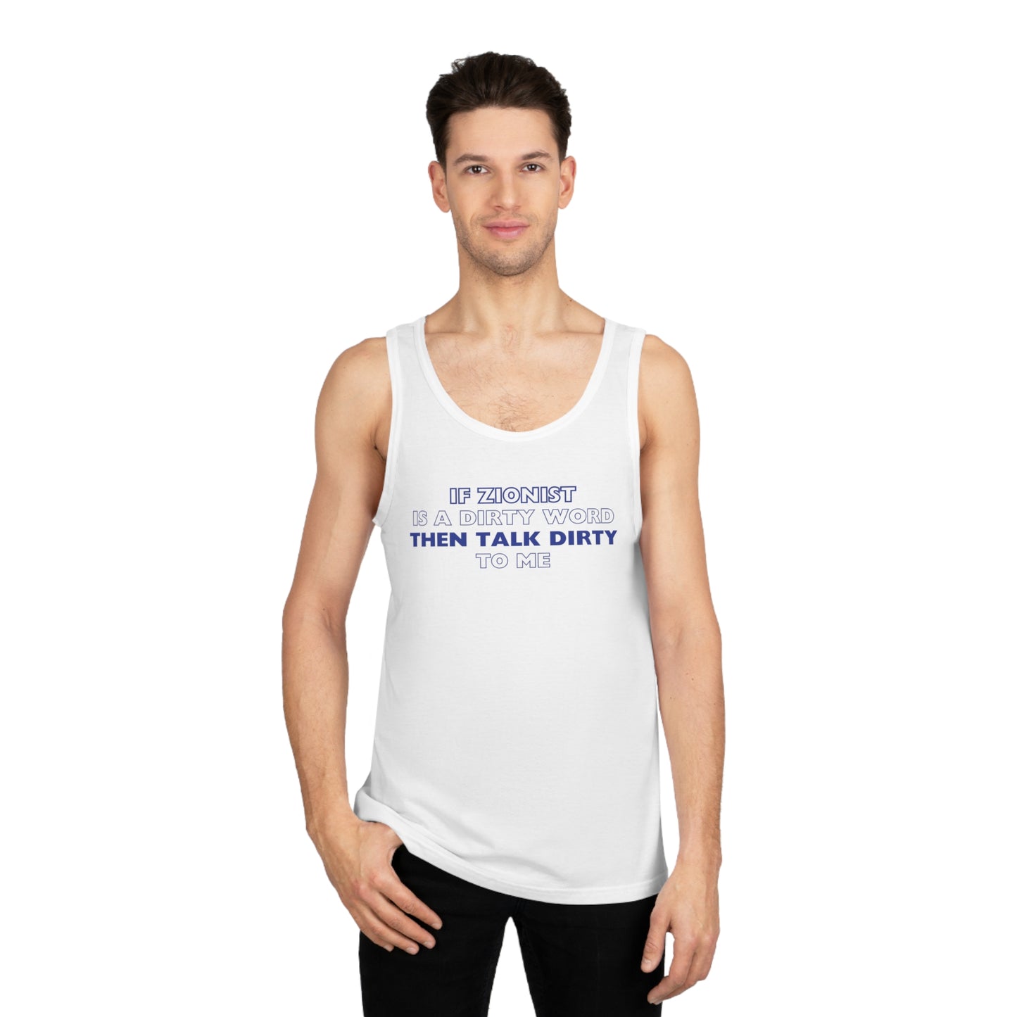 Talk Zionist To Me Navy Unisex Softstyle™ Tank Top