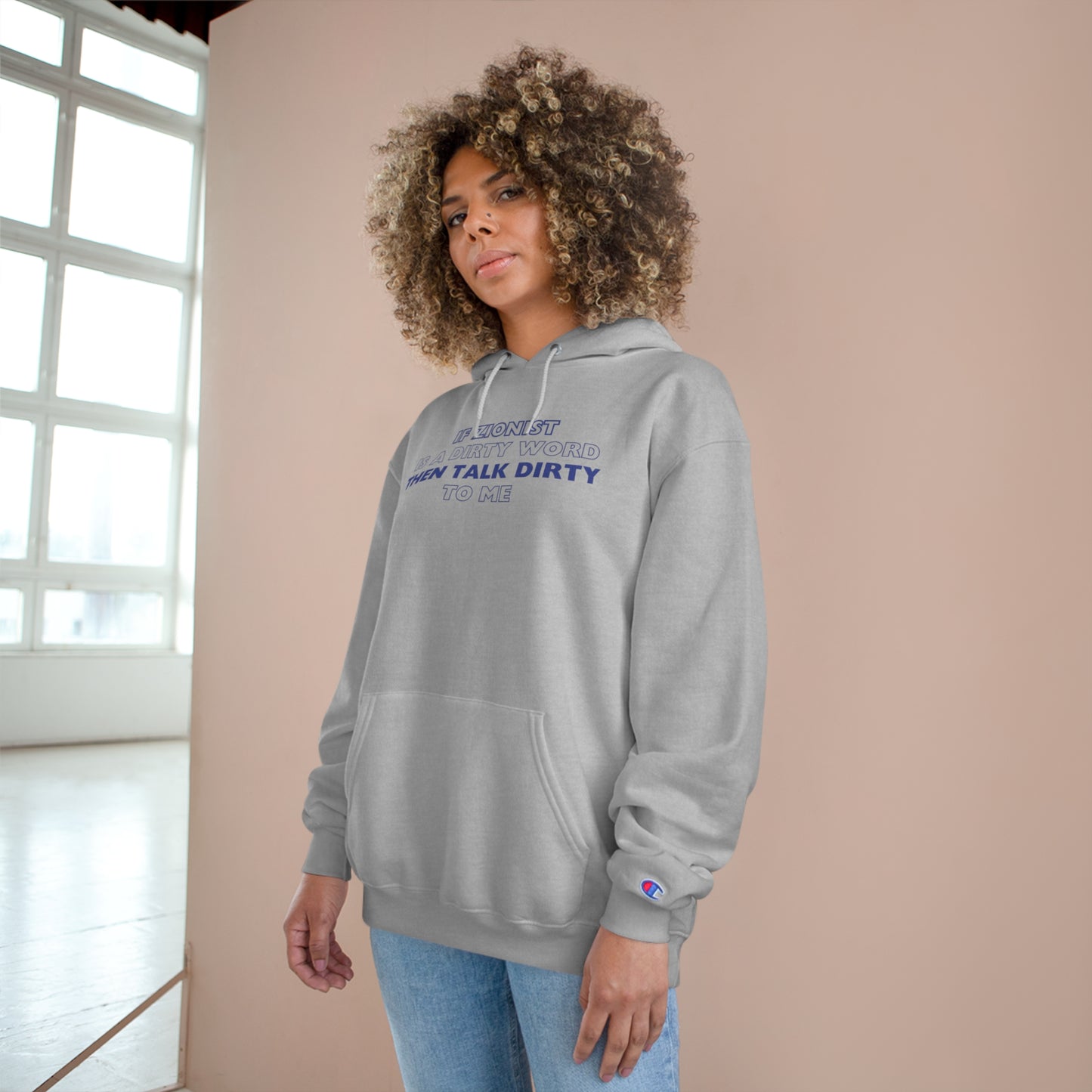 Talk Zionist To Me Navy Champion Hoodie