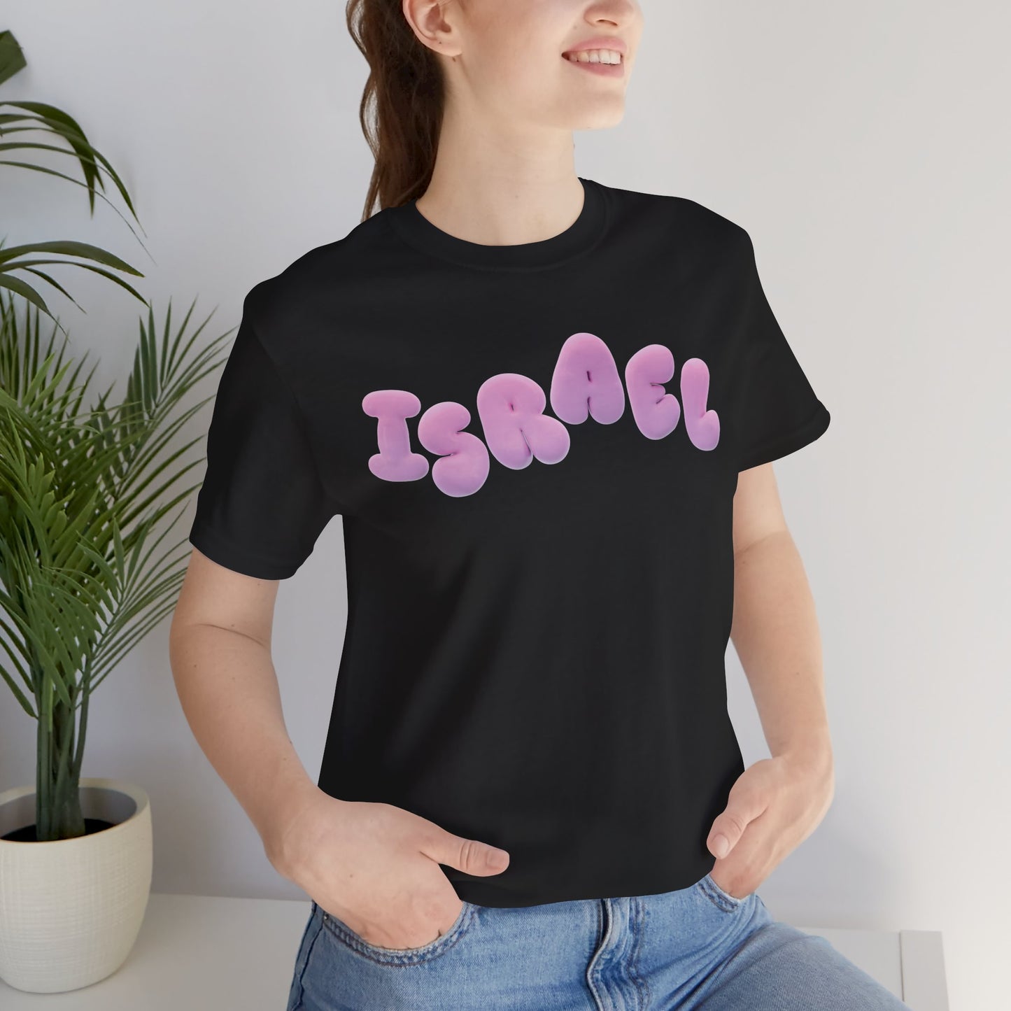 Israel Pink Cloud Bubbles Unisex Jersey Short Sleeve Tee