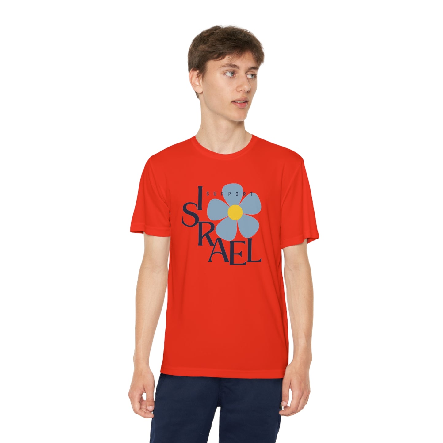 Isa Black Support Israel Flower Youth Competitor Tee