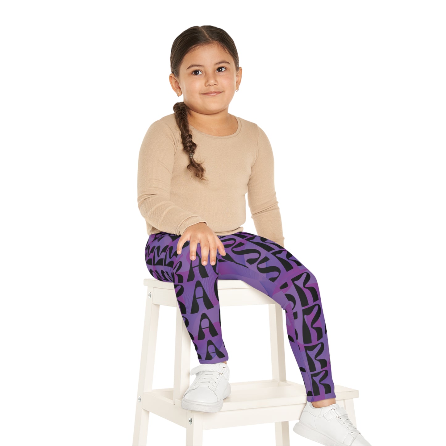 Flow & Squiggle Israel Purple on Purple Kids Leggings