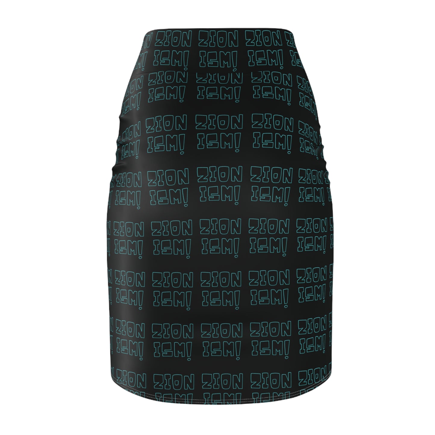 ZION Black Teal on Black Women's Pencil Skirt