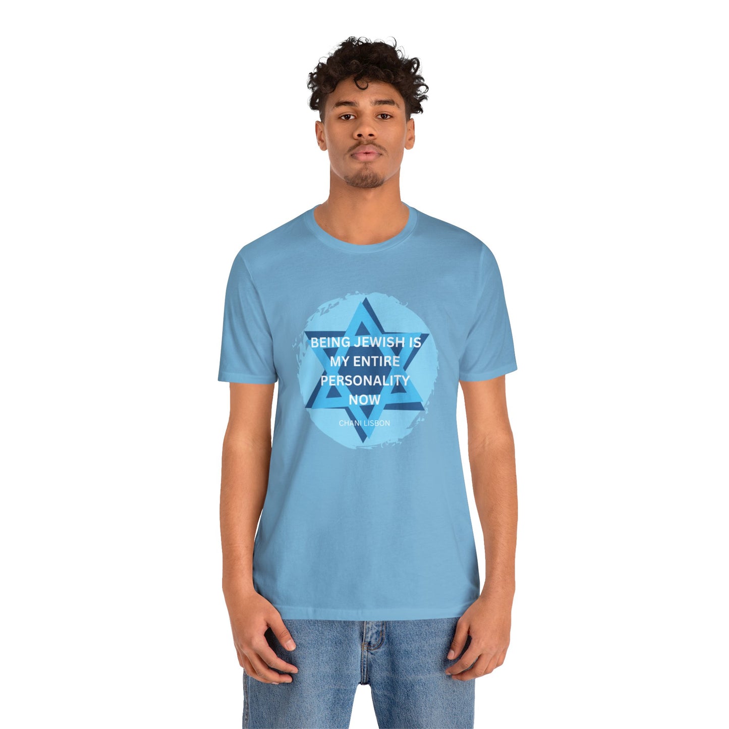 Chani Libson Jewish Personality Quote Design G Blue Unisex Jersey Short Sleeve Tee