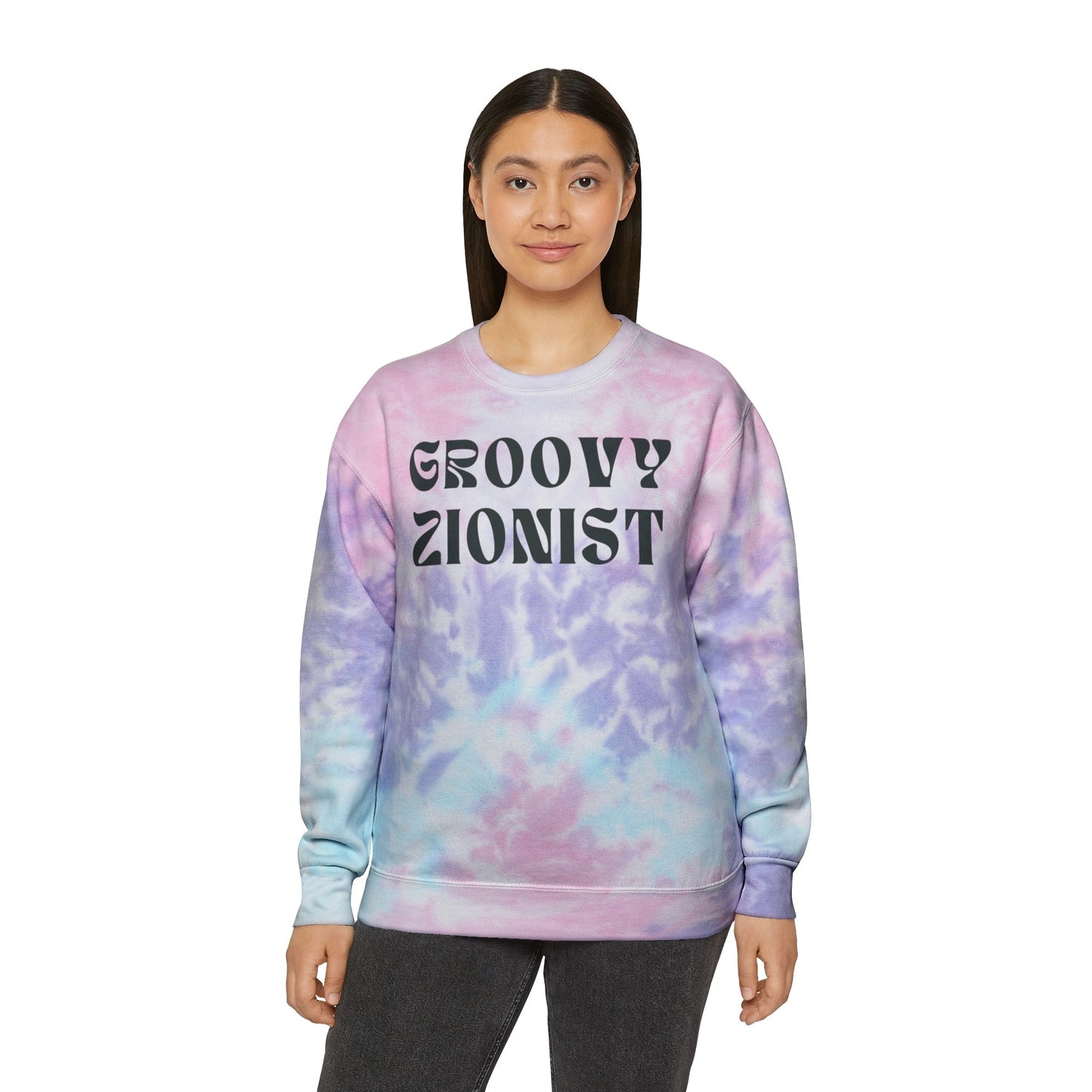 Groovy Zionist Unisex Tie-Dye Sweatshirt