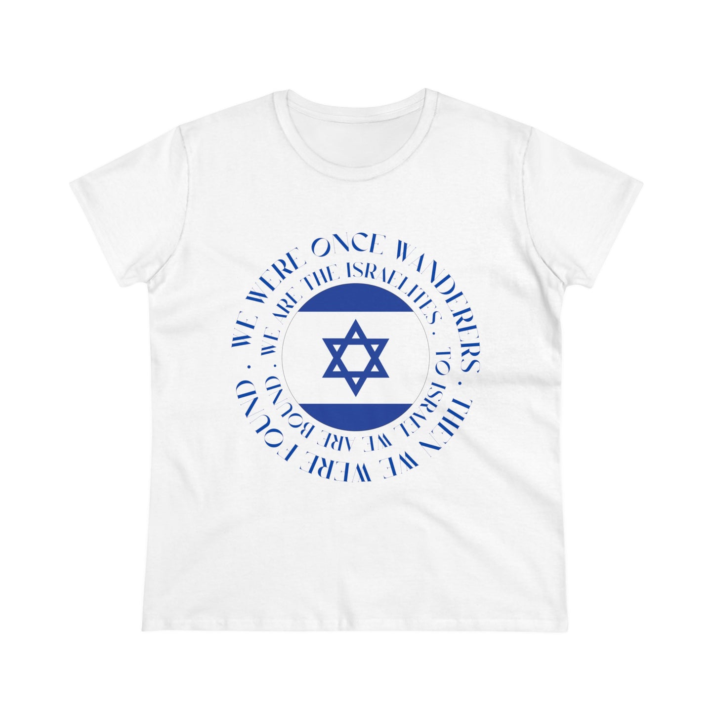 We Were Once Wanderers Israel Blue & White Midweight Cotton Tee