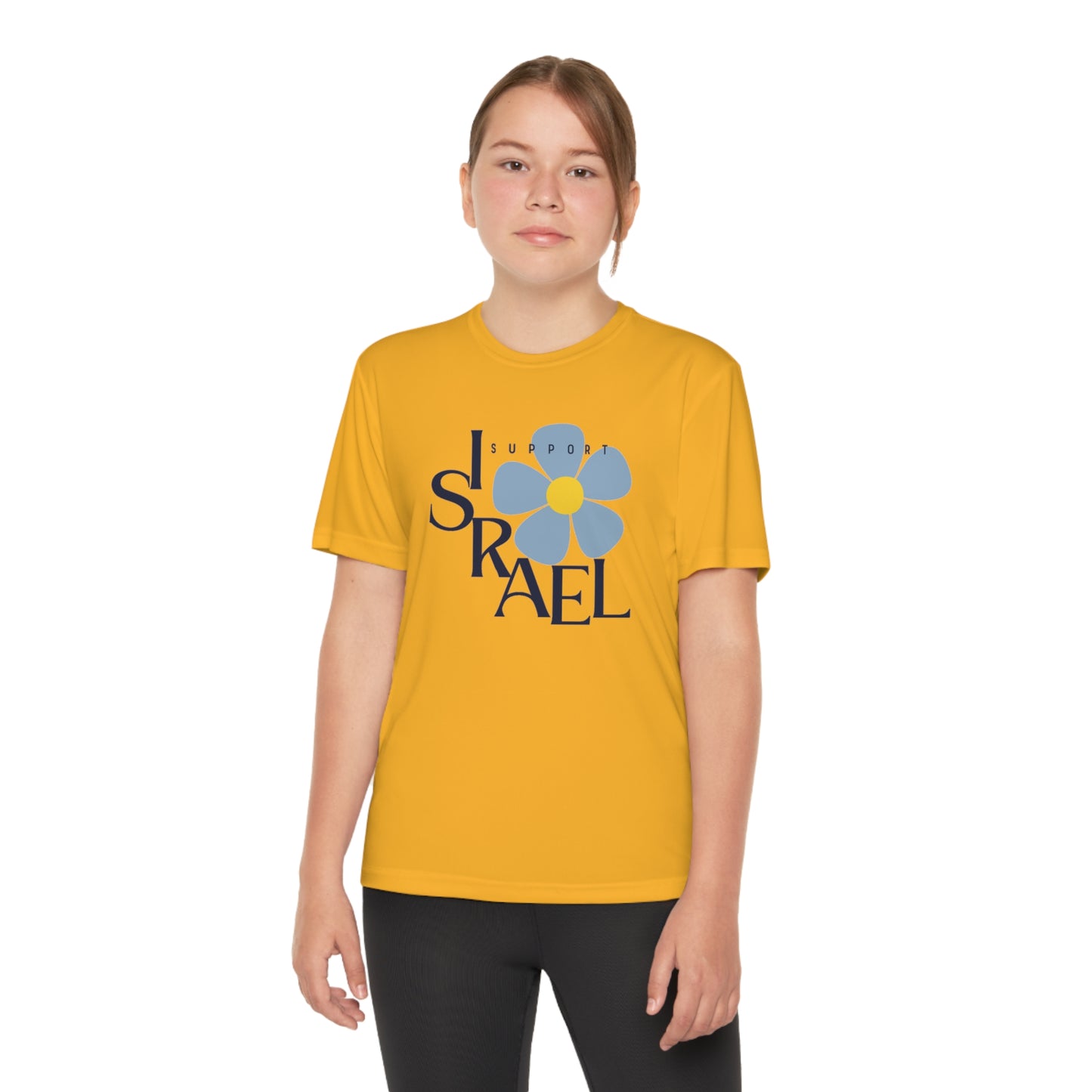 Isa Black Support Israel Flower Youth Competitor Tee