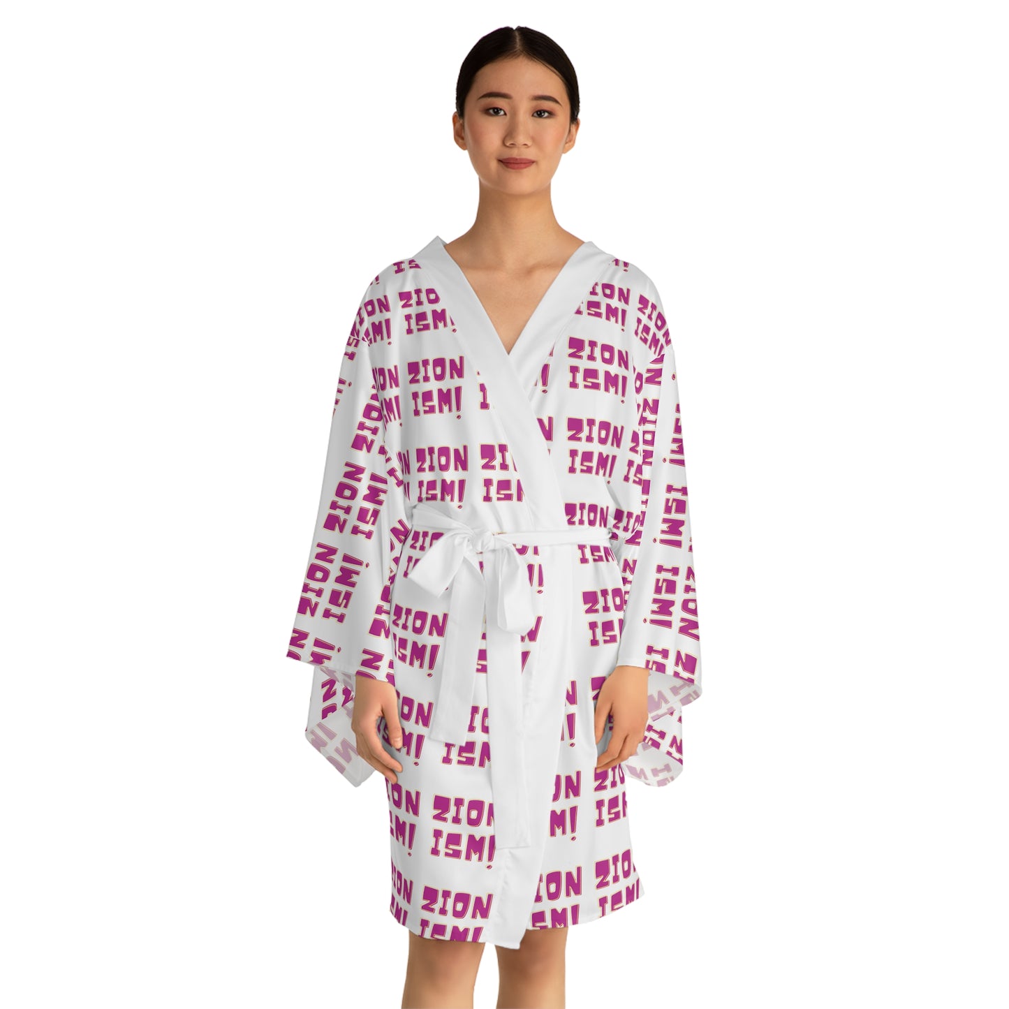 ZION Pink Long Sleeve Kimono Robe