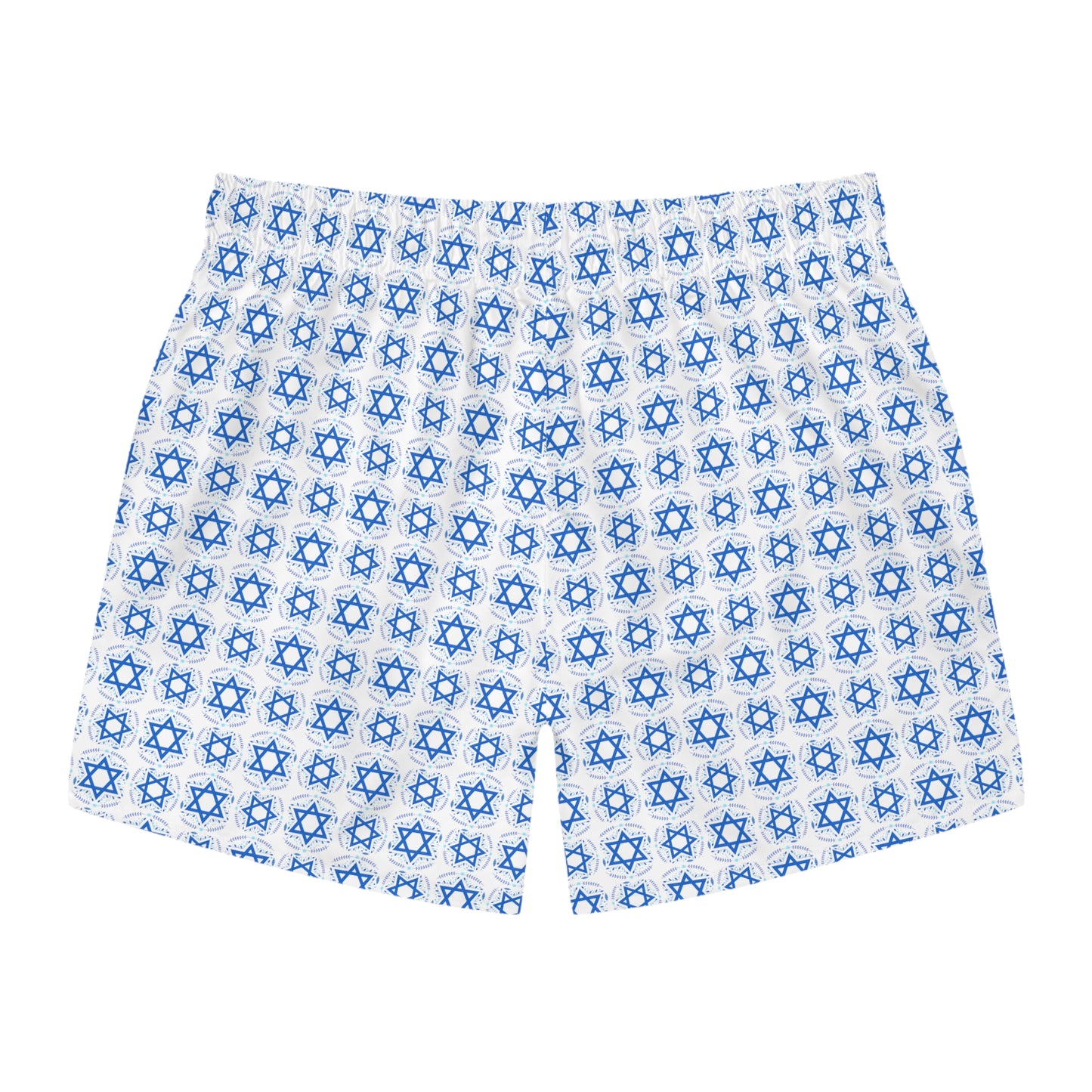 Yechiel White Star Swim Trunks