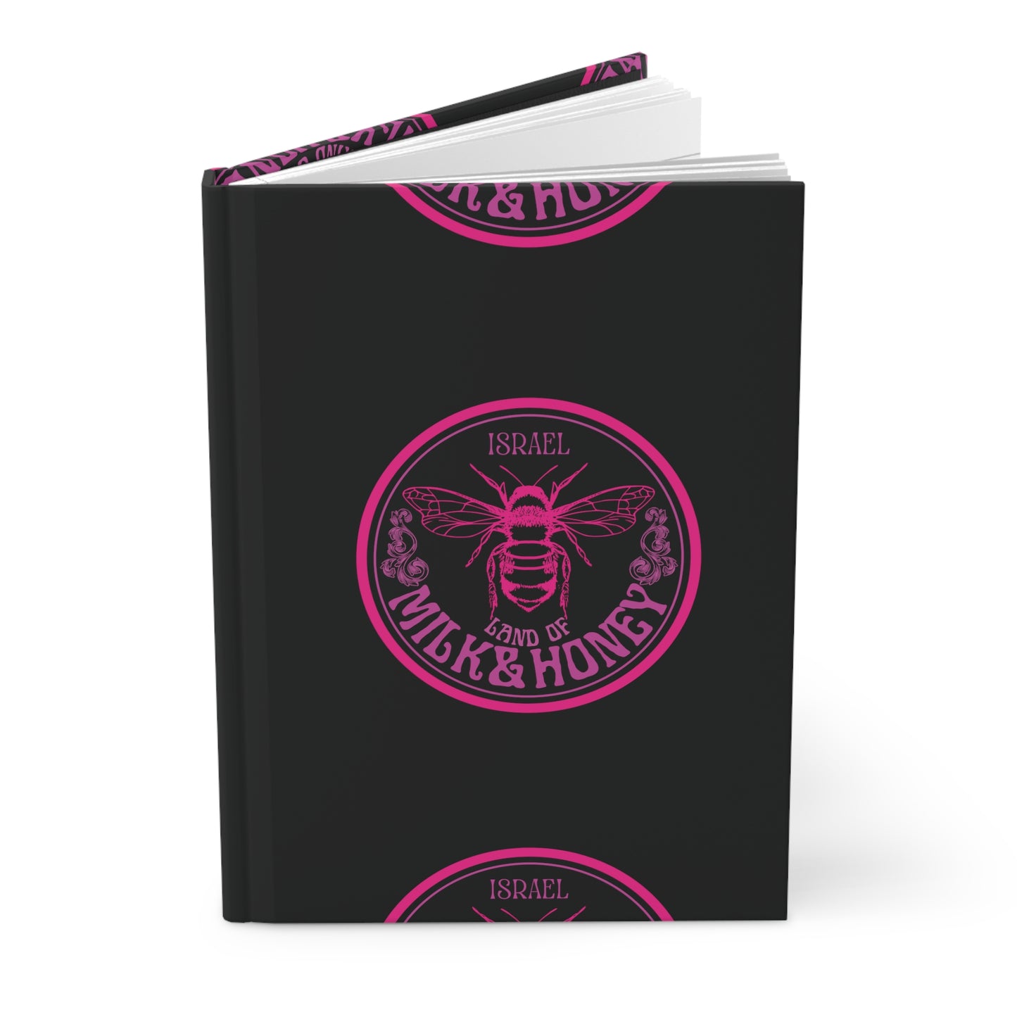 Israel Hot Pink Milk & Honey Badge Hardcover Journal Matte