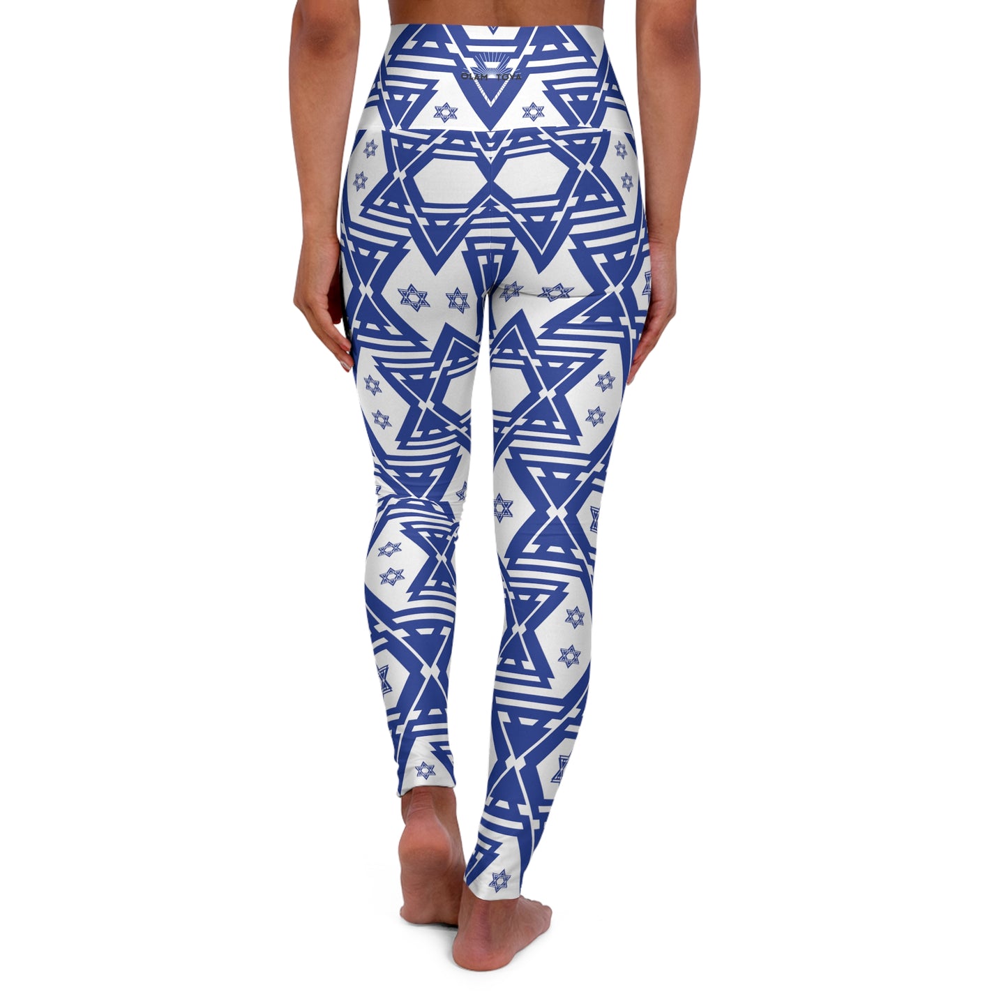 Maayan Blue & White High Waisted Yoga Leggings