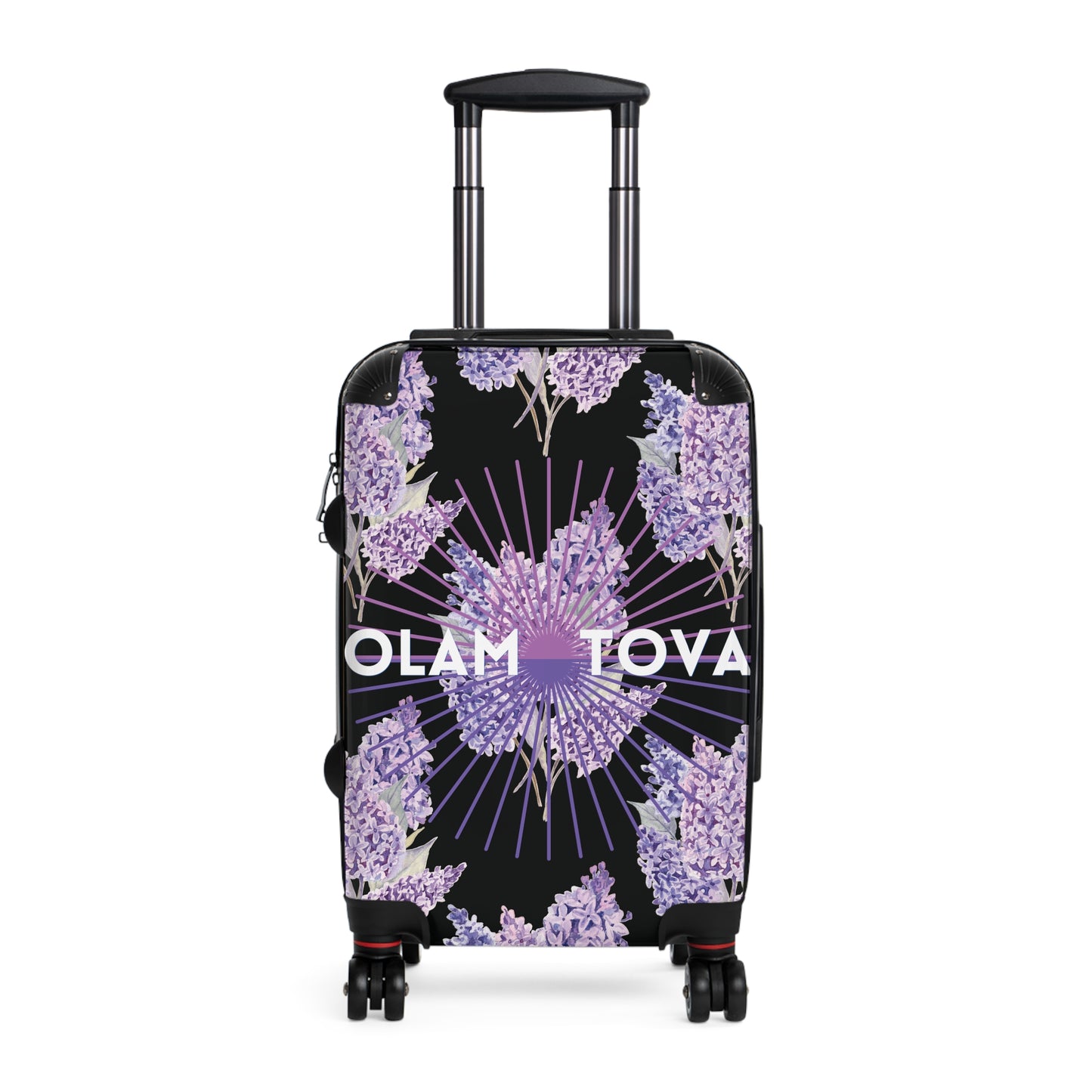 Nancy Floral Pattern on Black Suitcase