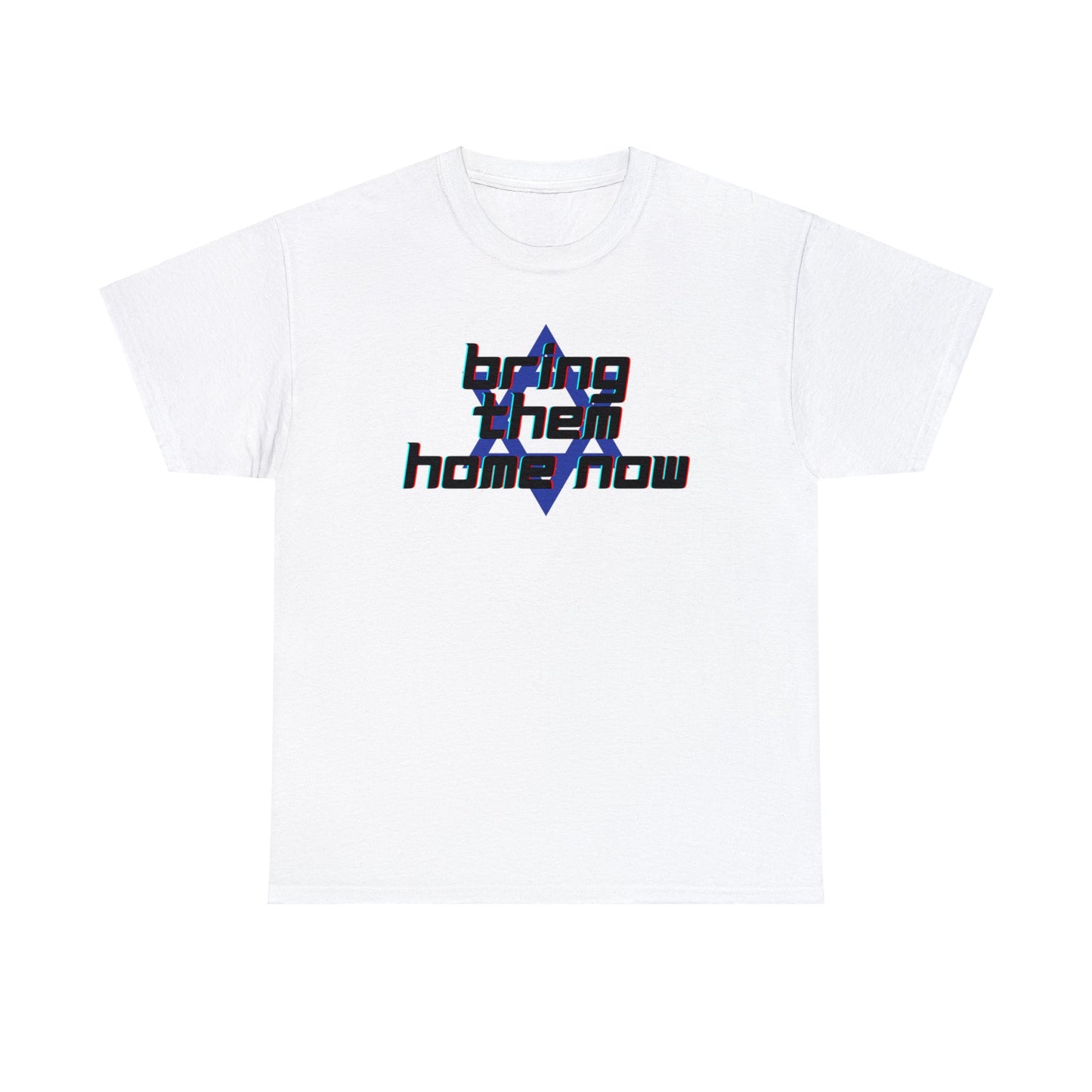 Bring Them Home Now Star of David Black & Blue Unisex Heavy Cotton Tee