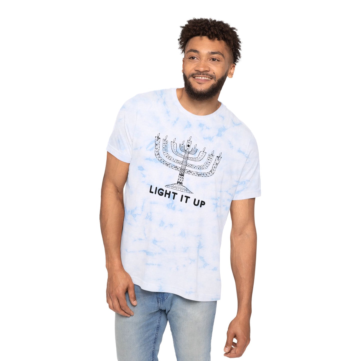 Ilan Black Menorah Tie-Dyed T-Shirt