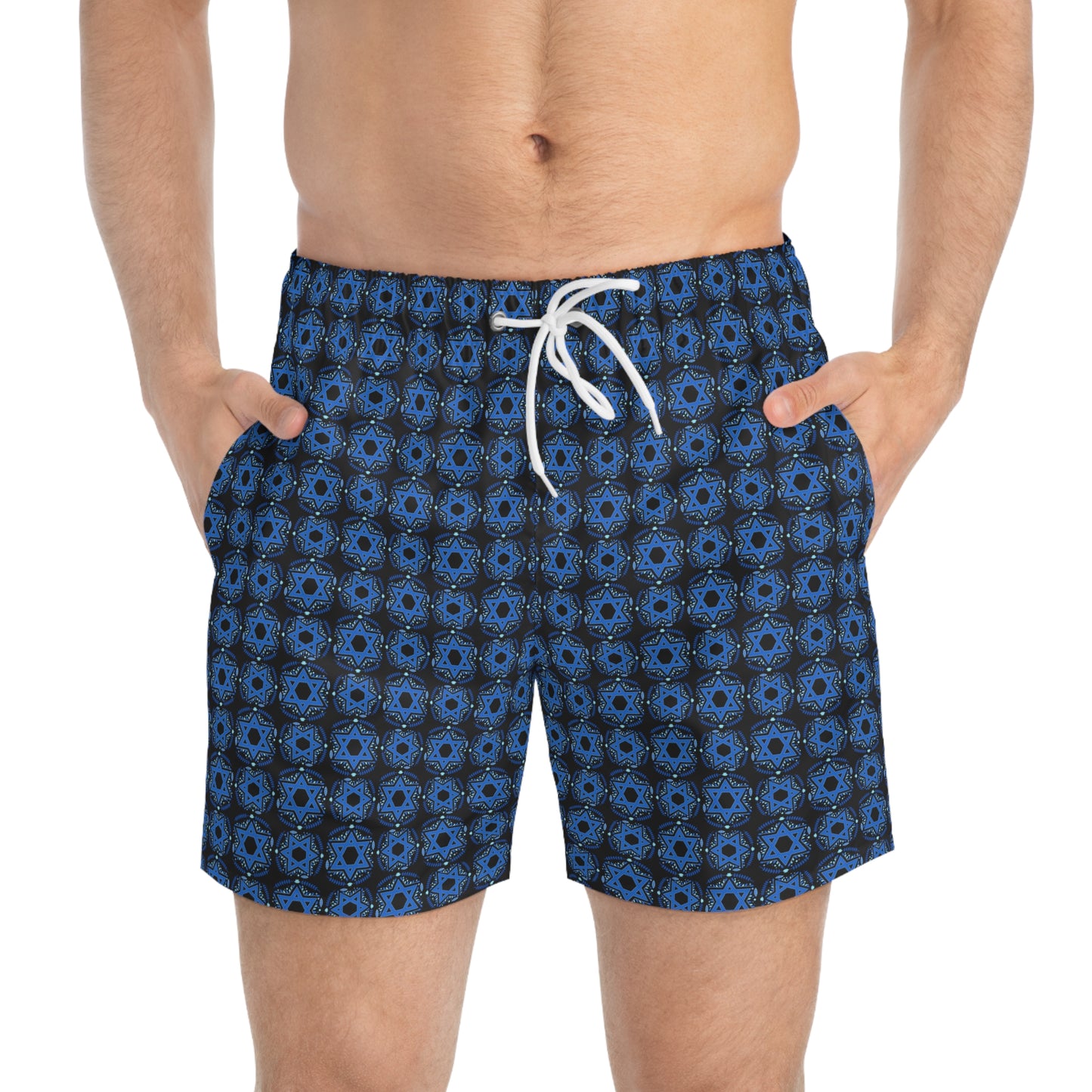 Yechiel Black Star Swim Trunks