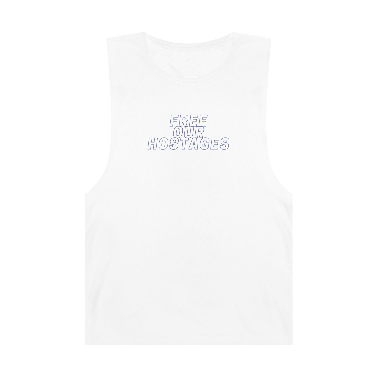 Free Our Hostages Blue & White Unisex Barnard Tank