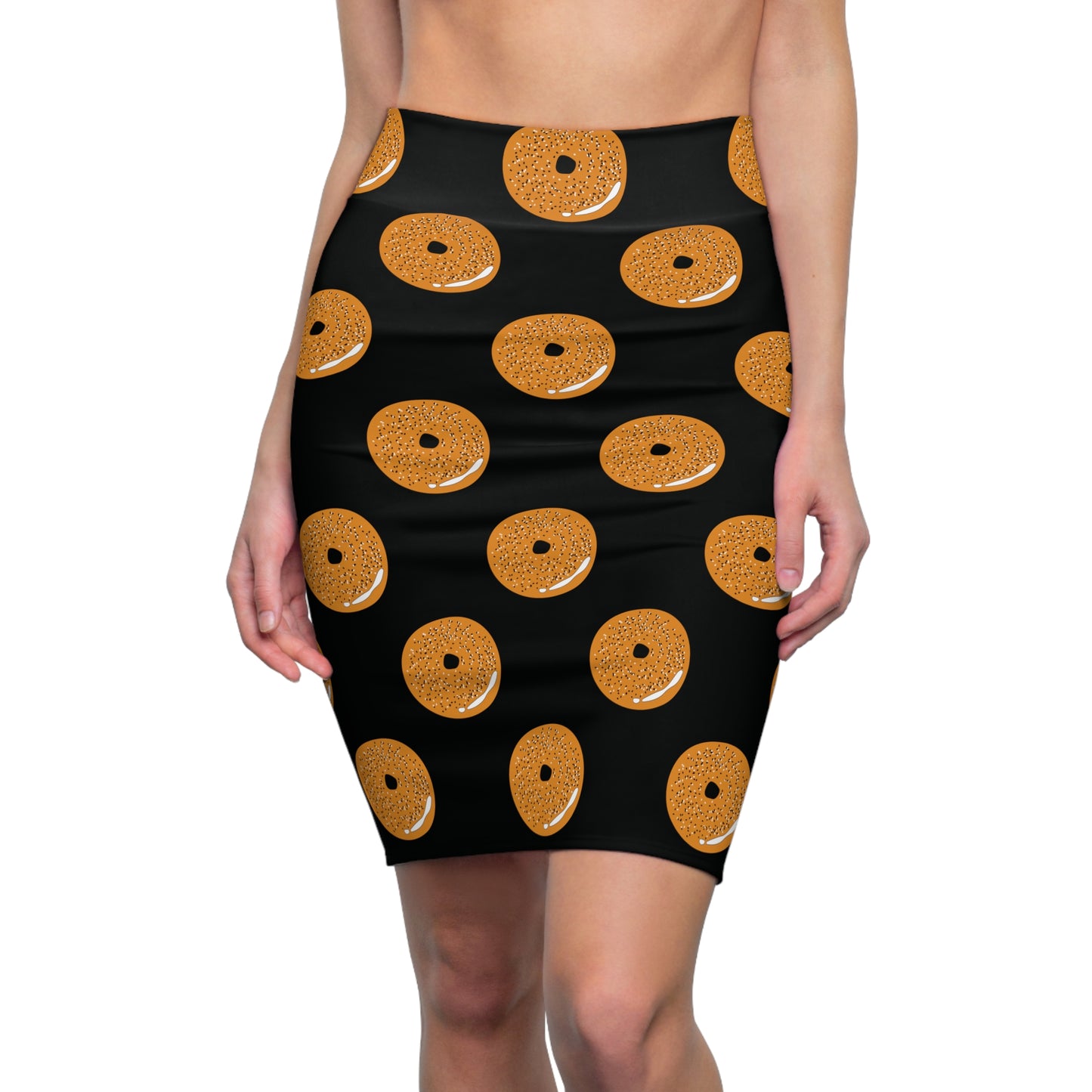 Baila Bagel Pattern Women's Pencil Skirt