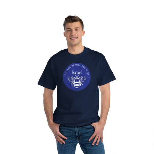 Land of Milk And Honey Solid Israel Blue Badge Beefy-T® Short-Sleeve T-Shirt