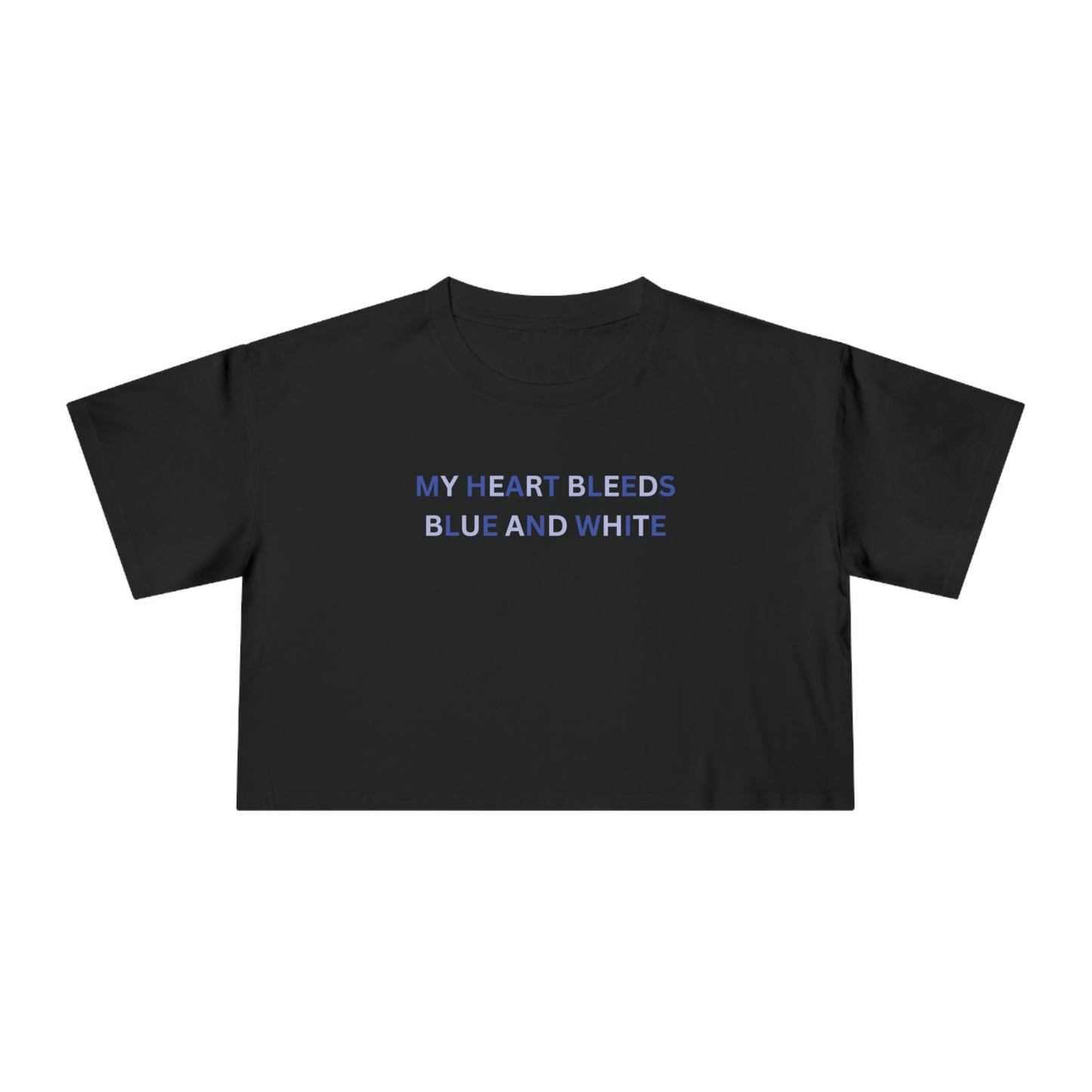 Heart Bleeds Blue & Blue Women's Crop Tee