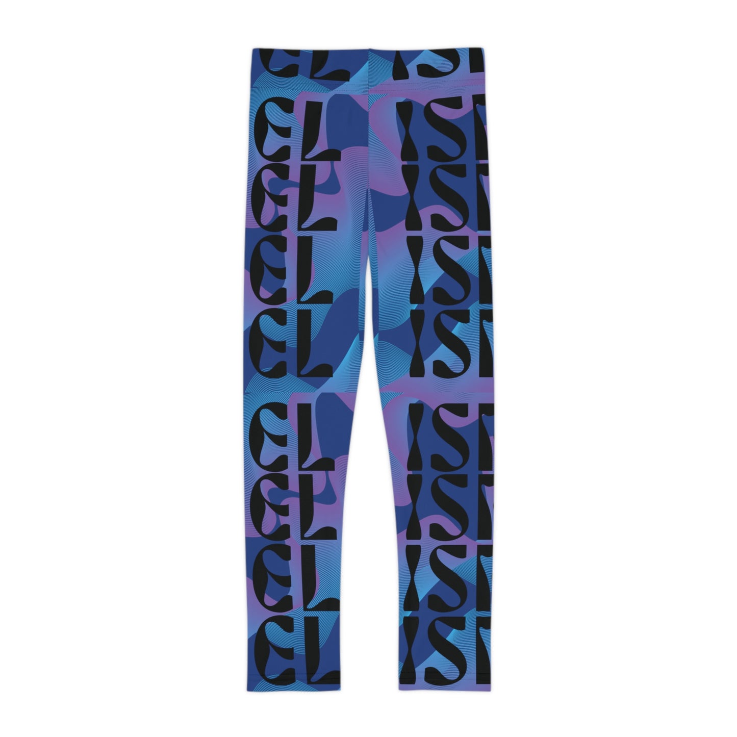 Flow & Squiggle Israel Indigo on Navy Kids Leggings