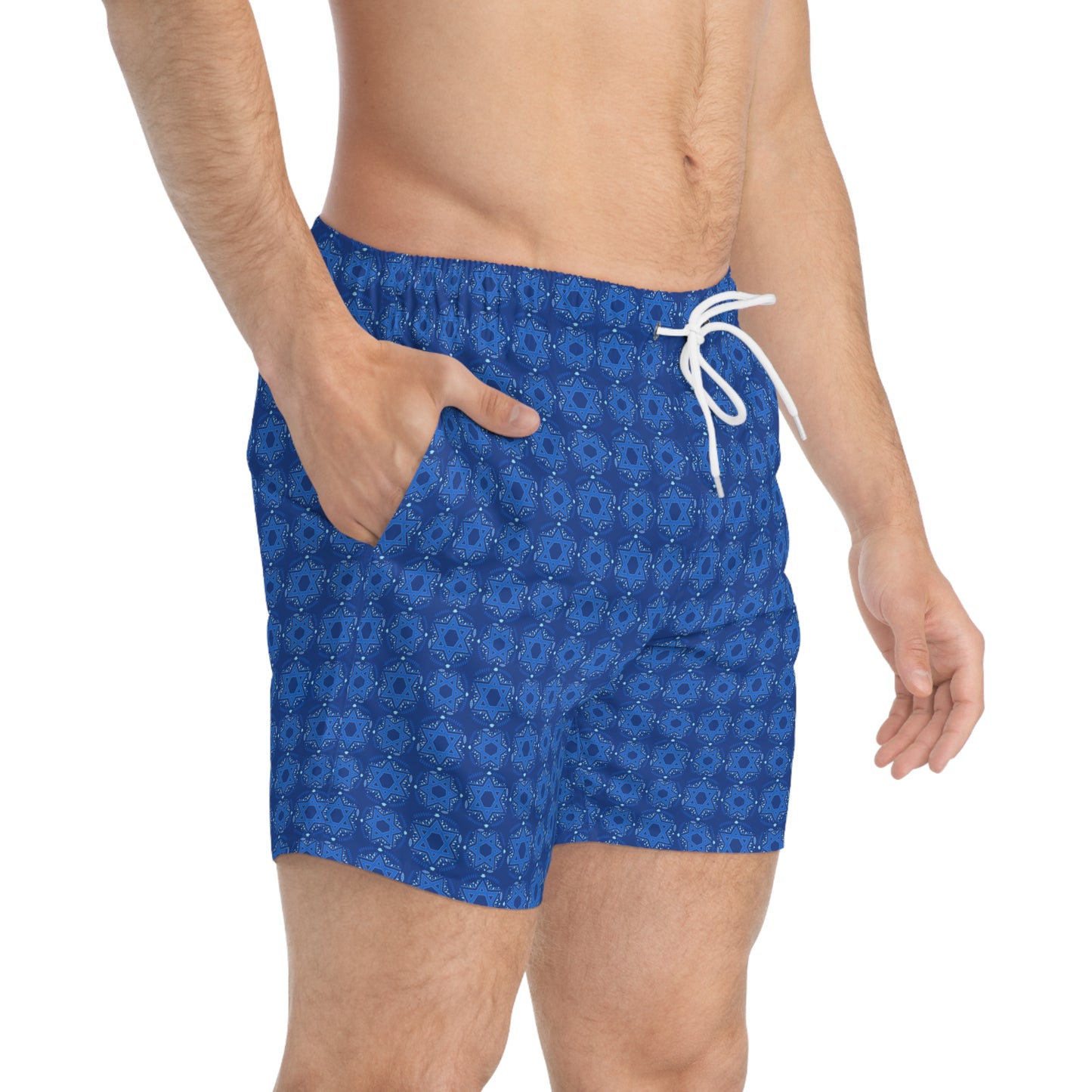 Yechiel Navy Star Swim Trunks