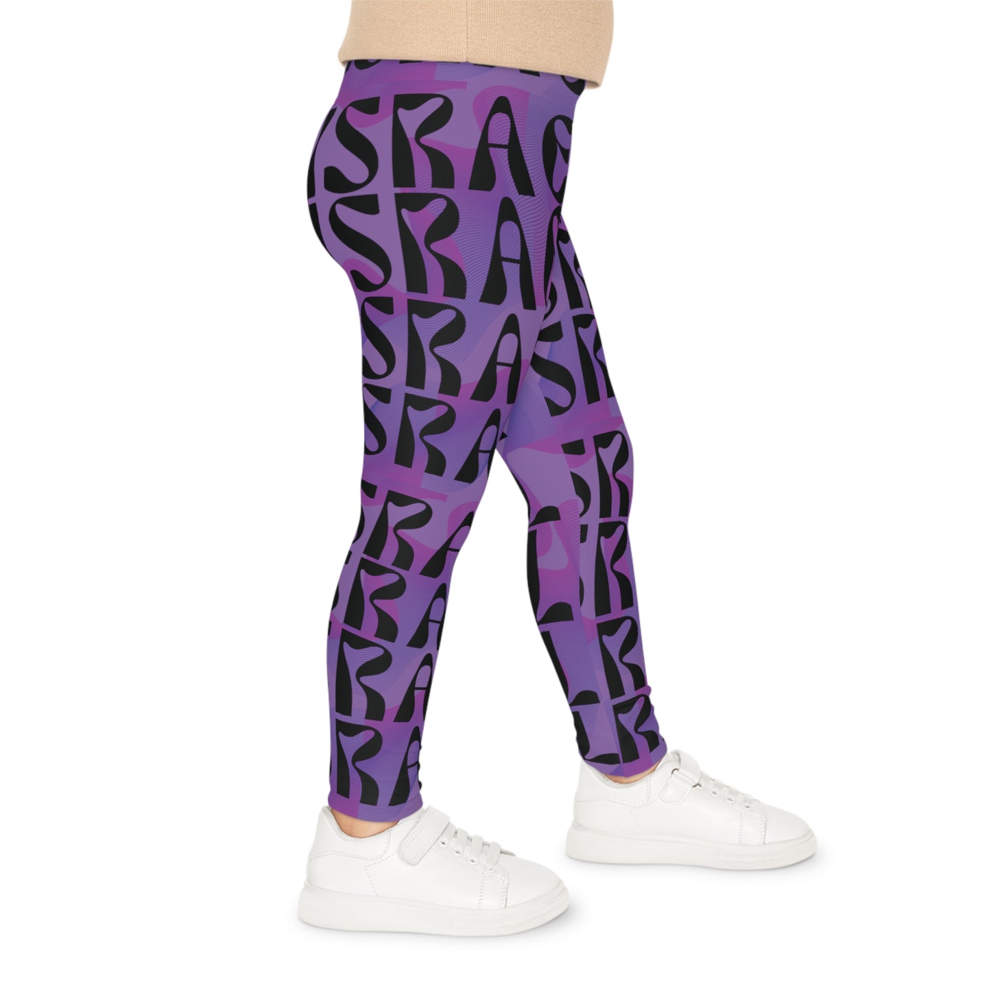 Flow & Squiggle Israel Purple on Purple Kids Leggings