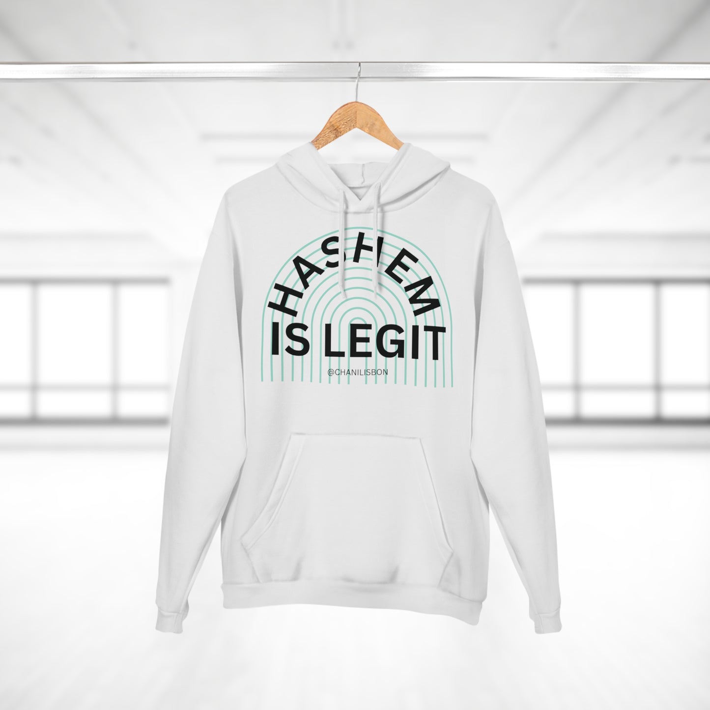 Chani Libson Hashem Is Legit Quote Teal Unisex Pullover Hoodie