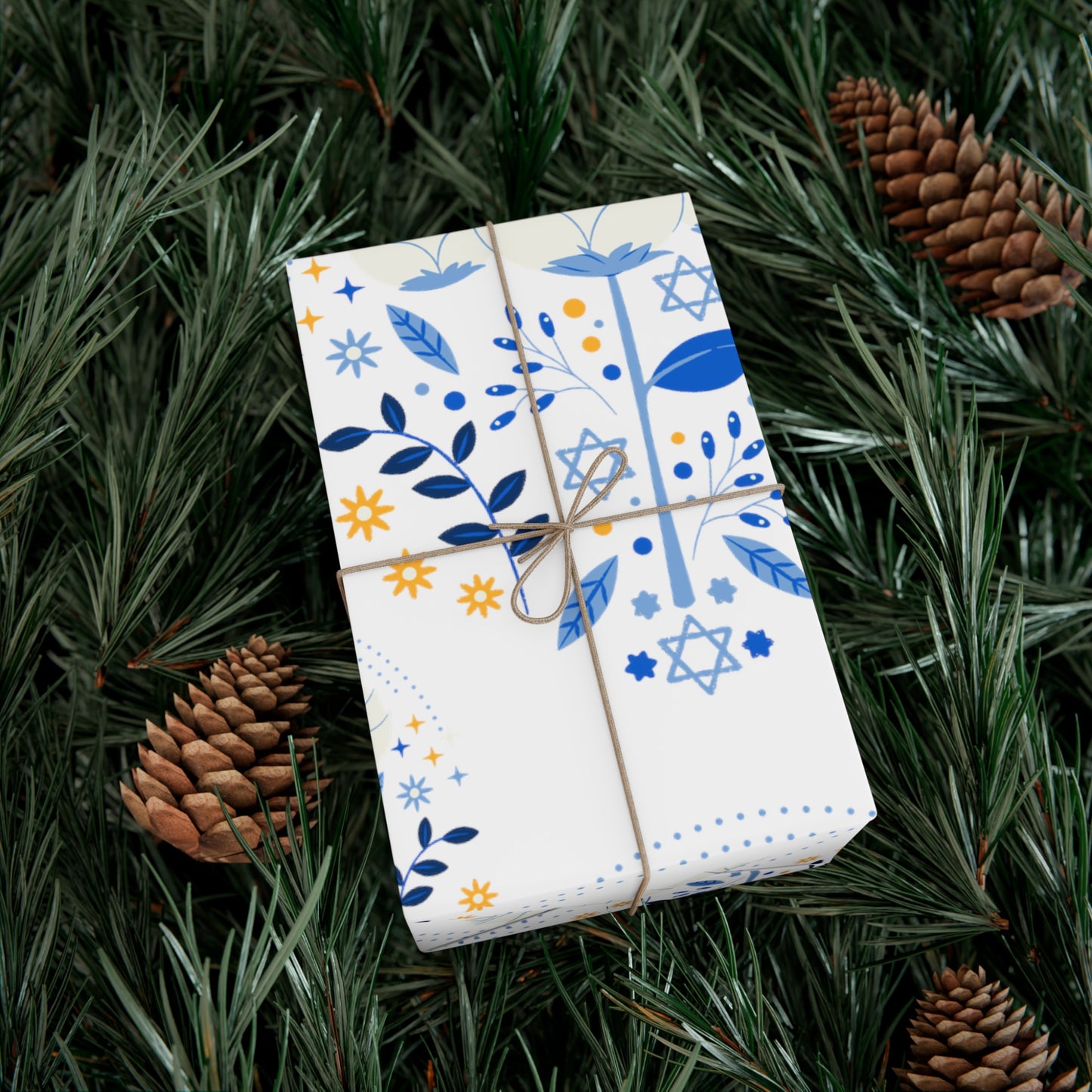 Blue & White Israel Pattern Gift Wrap Papers