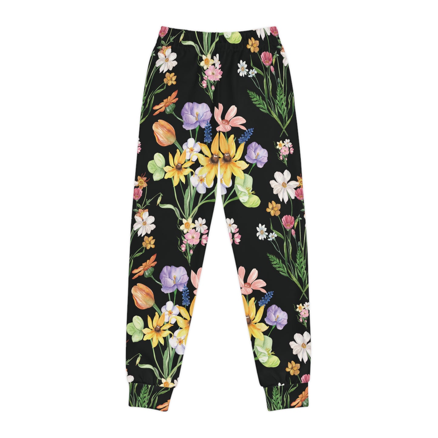 Yvonne Floral Pattern on Black Youth Joggers