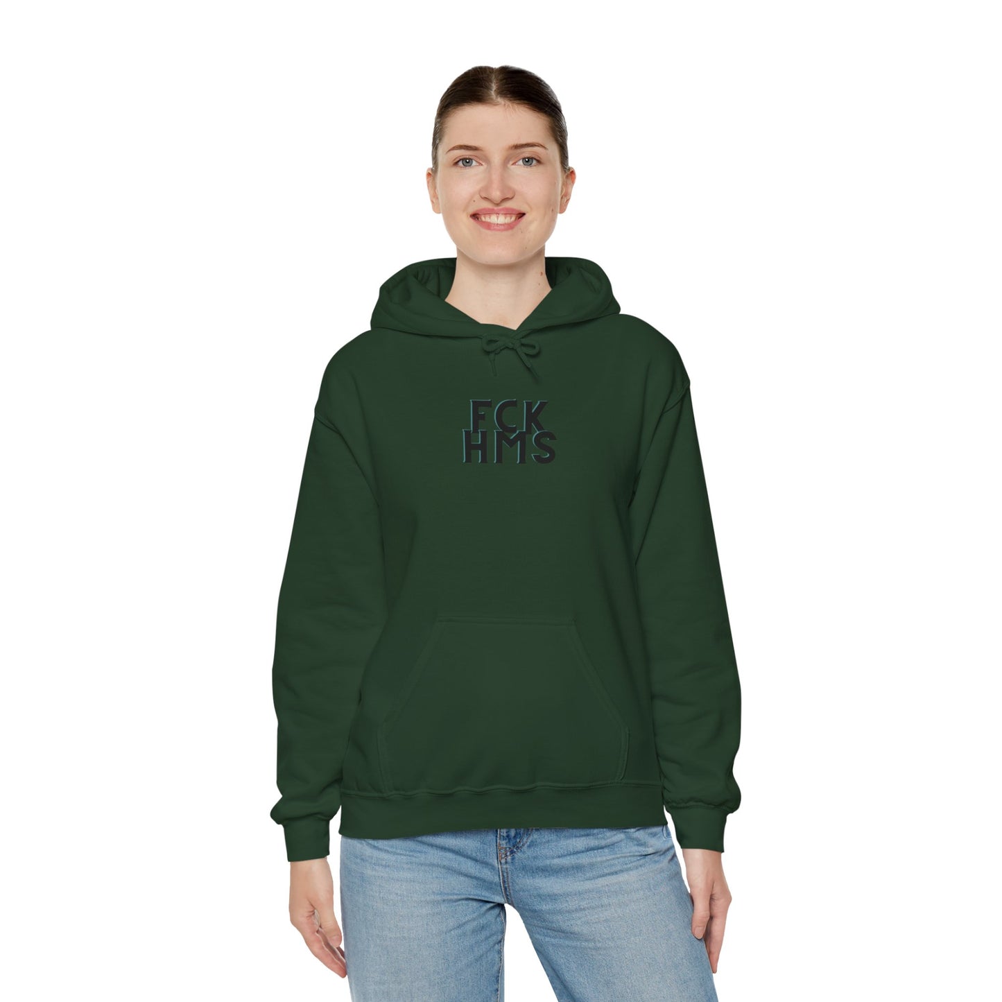 FCK HMS Black & Teal Unisex Heavy Blend™ Hooded Sweatshirt