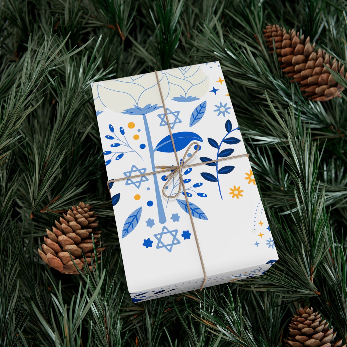 Blue & White Israel Pattern Gift Wrap Papers