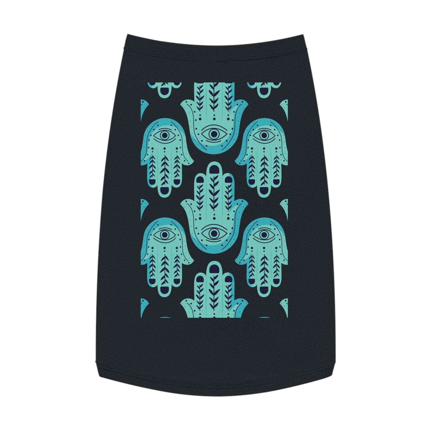 Hannah Bright Turquoise Hamsa Pattern Pet Tank Top