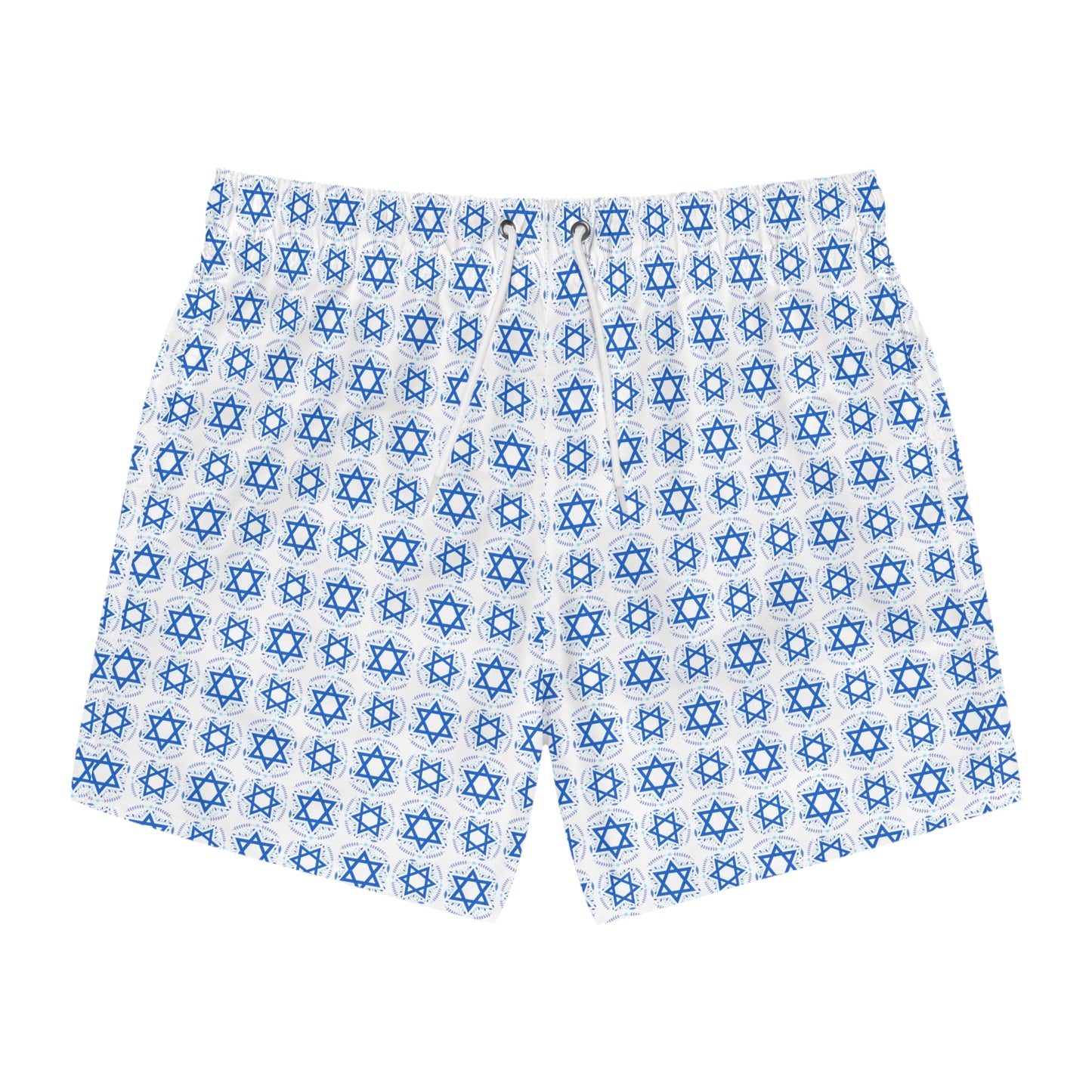 Yechiel White Star Swim Trunks