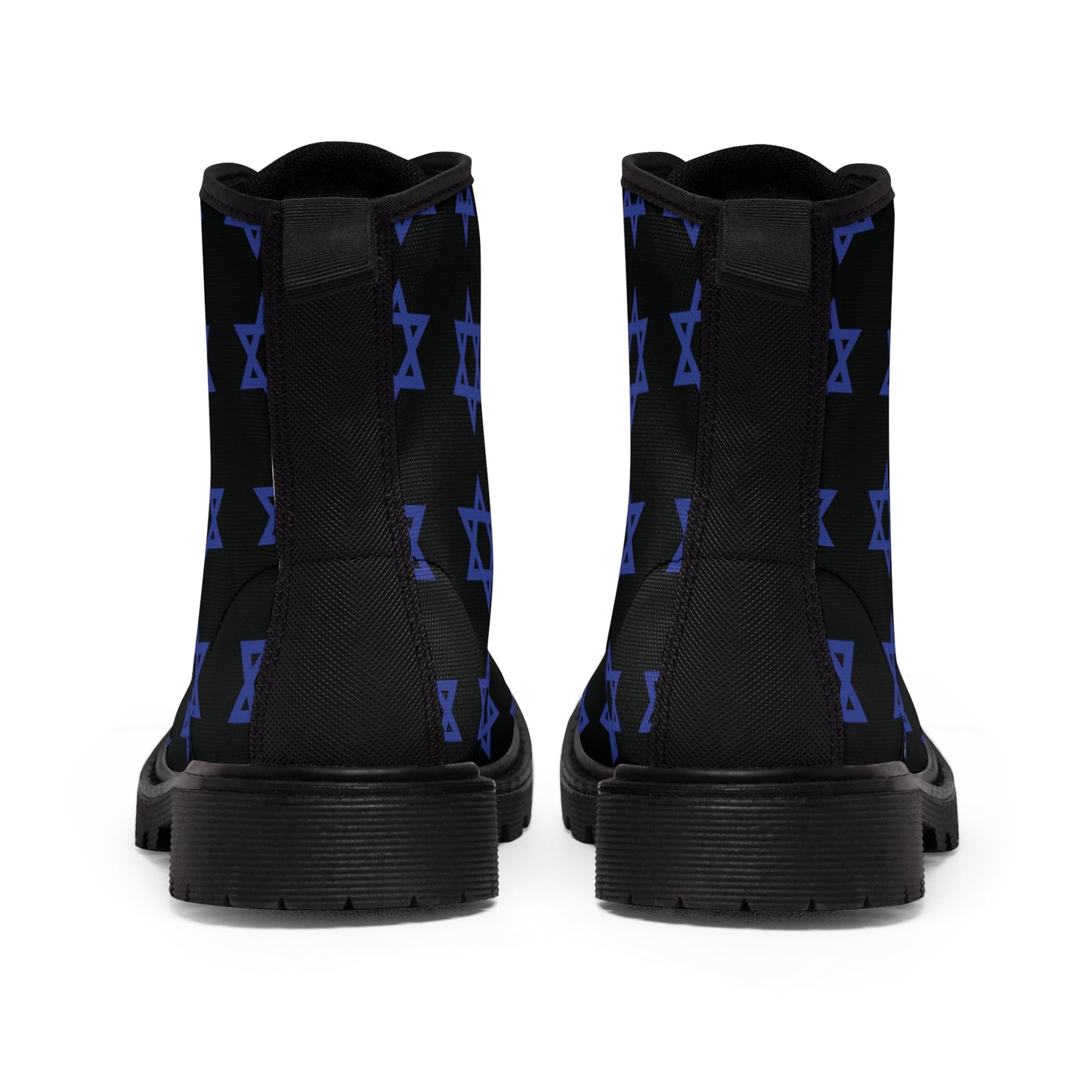 Classic Jewish Stars on Black Women's Canvas Boots