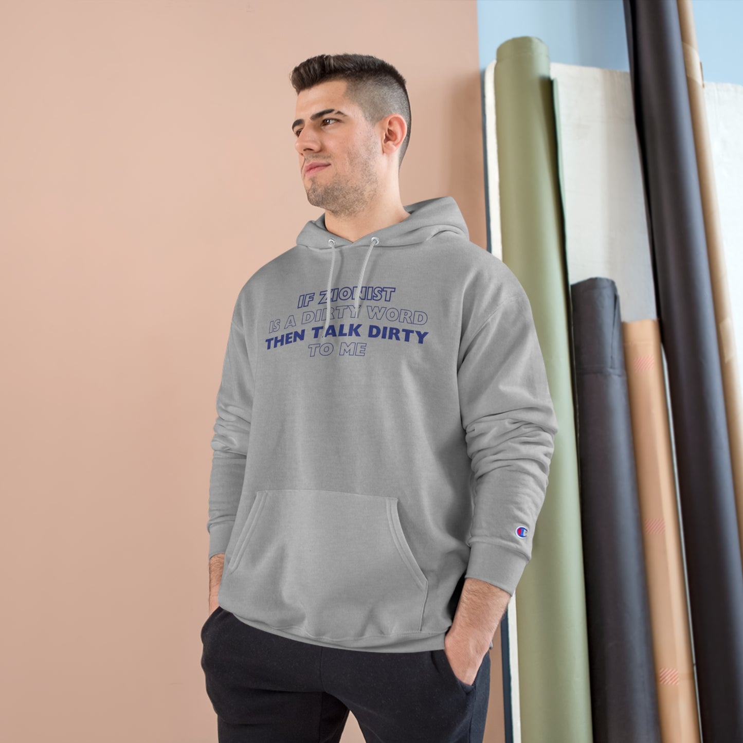 Talk Zionist To Me Navy Champion Hoodie