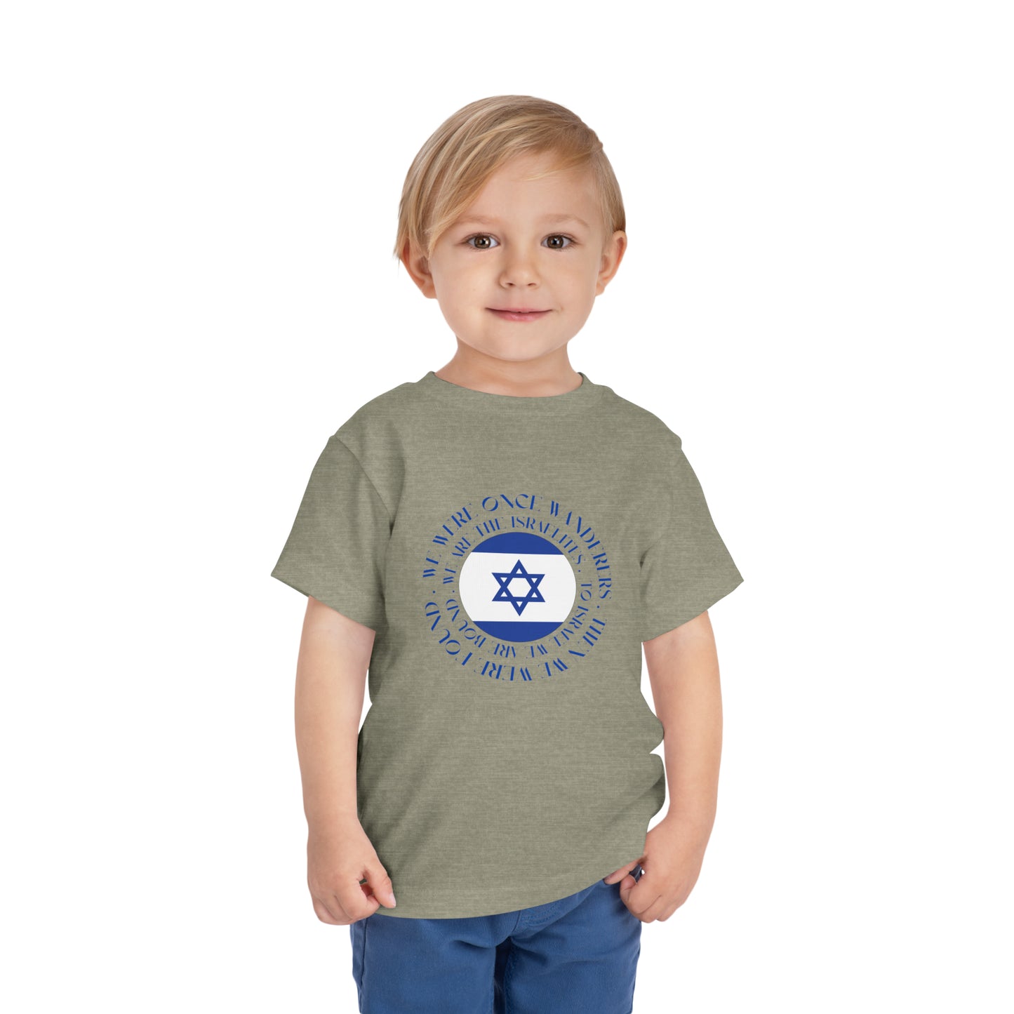 We Were Once Wanderers Israel Blue & White Toddler Short Sleeve Tee