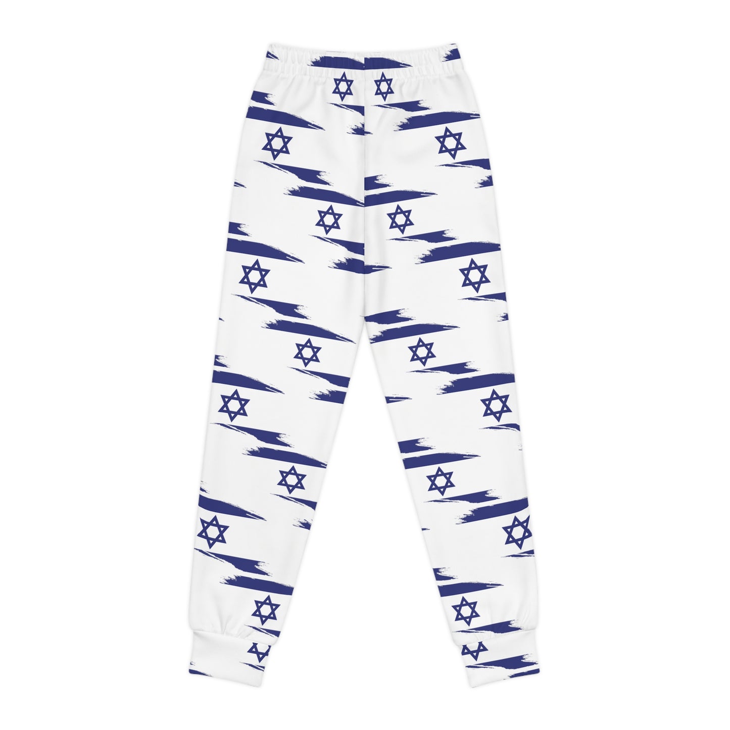 Ilay Larger Israel Flag Pattern on White Youth Joggers