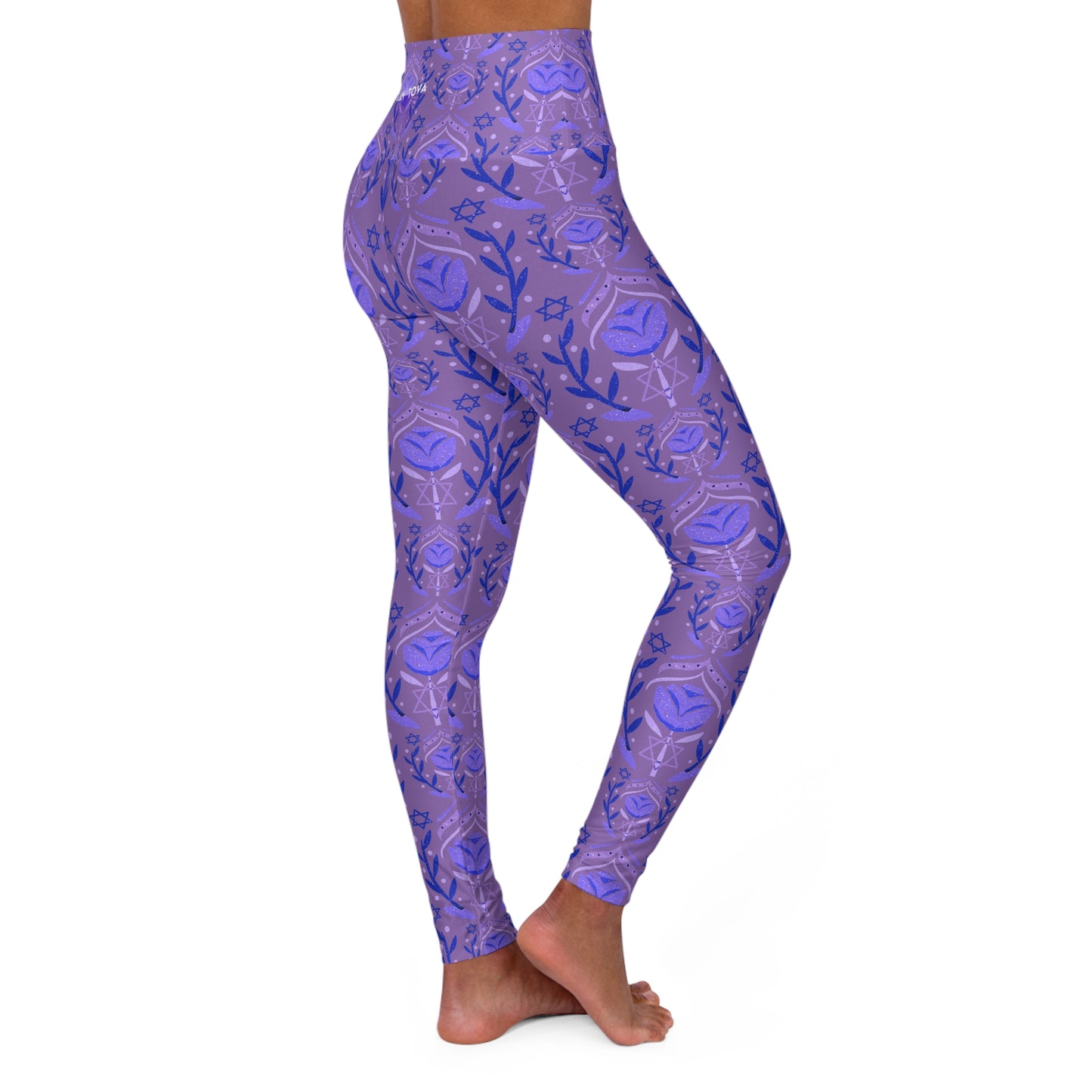 Jenna Purple Pattern on Purple High Waisted Yoga Leggings