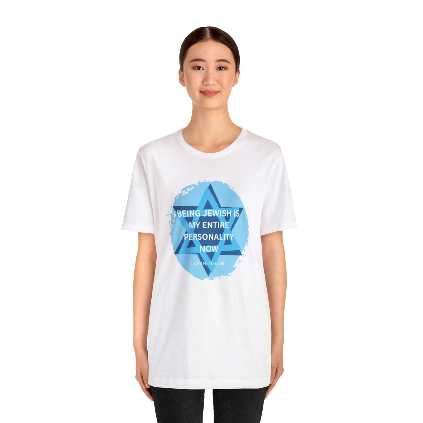 Chani Libson Jewish Personality Quote Design G Blue Unisex Jersey Short Sleeve Tee