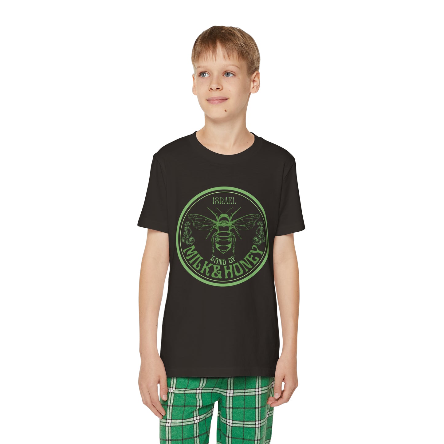 Israel Green Milk & Honey Badge Youth Short Sleeve Outfit Set