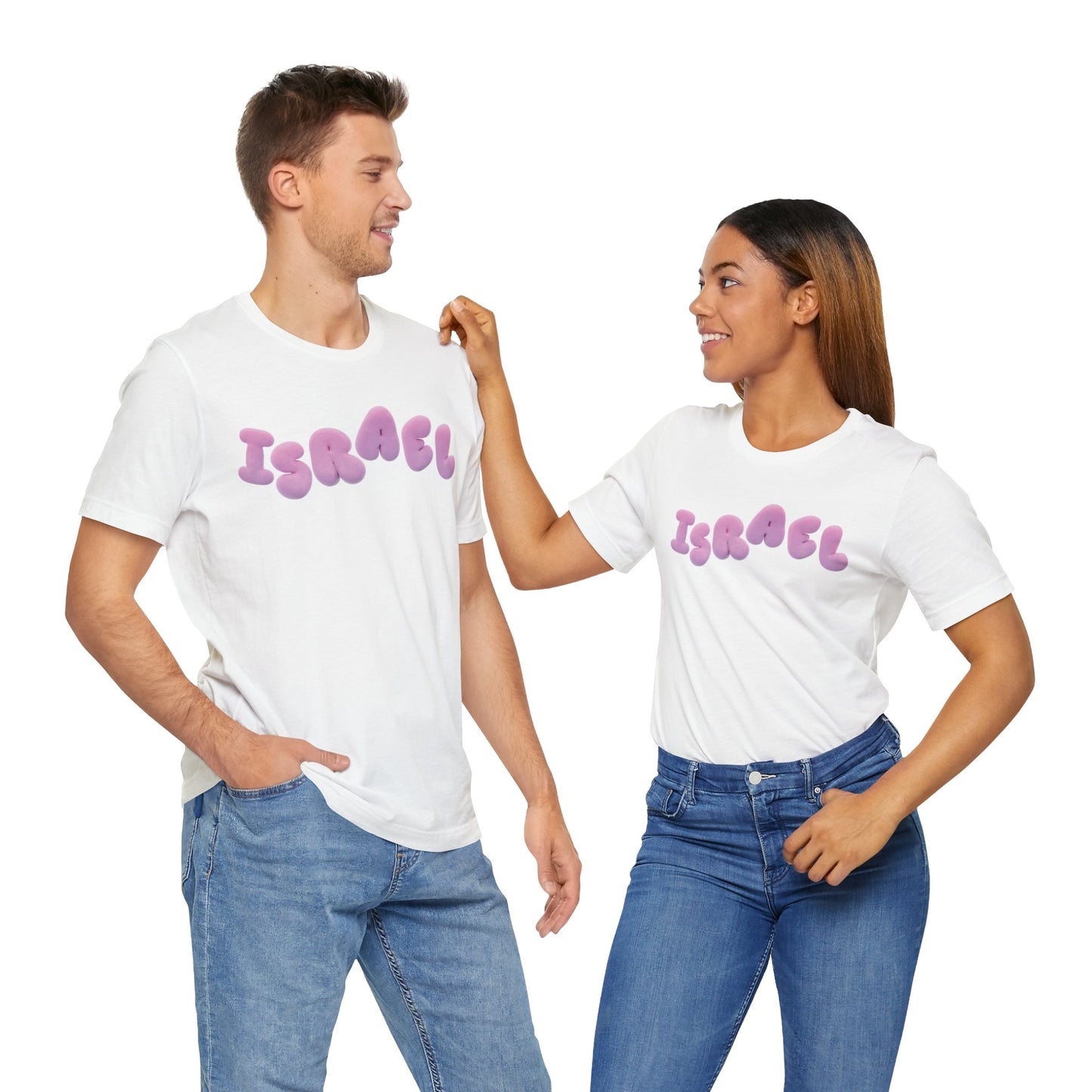 Israel Pink Cloud Bubbles Unisex Jersey Short Sleeve Tee