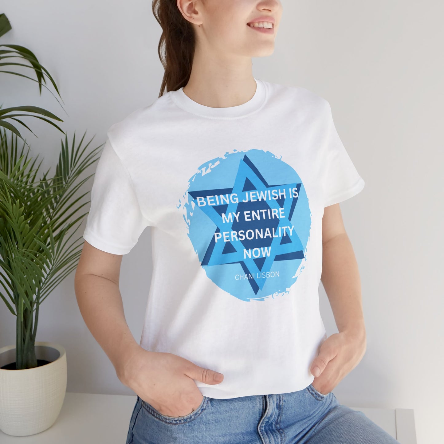 Chani Libson Jewish Personality Quote Design G Blue Unisex Jersey Short Sleeve Tee