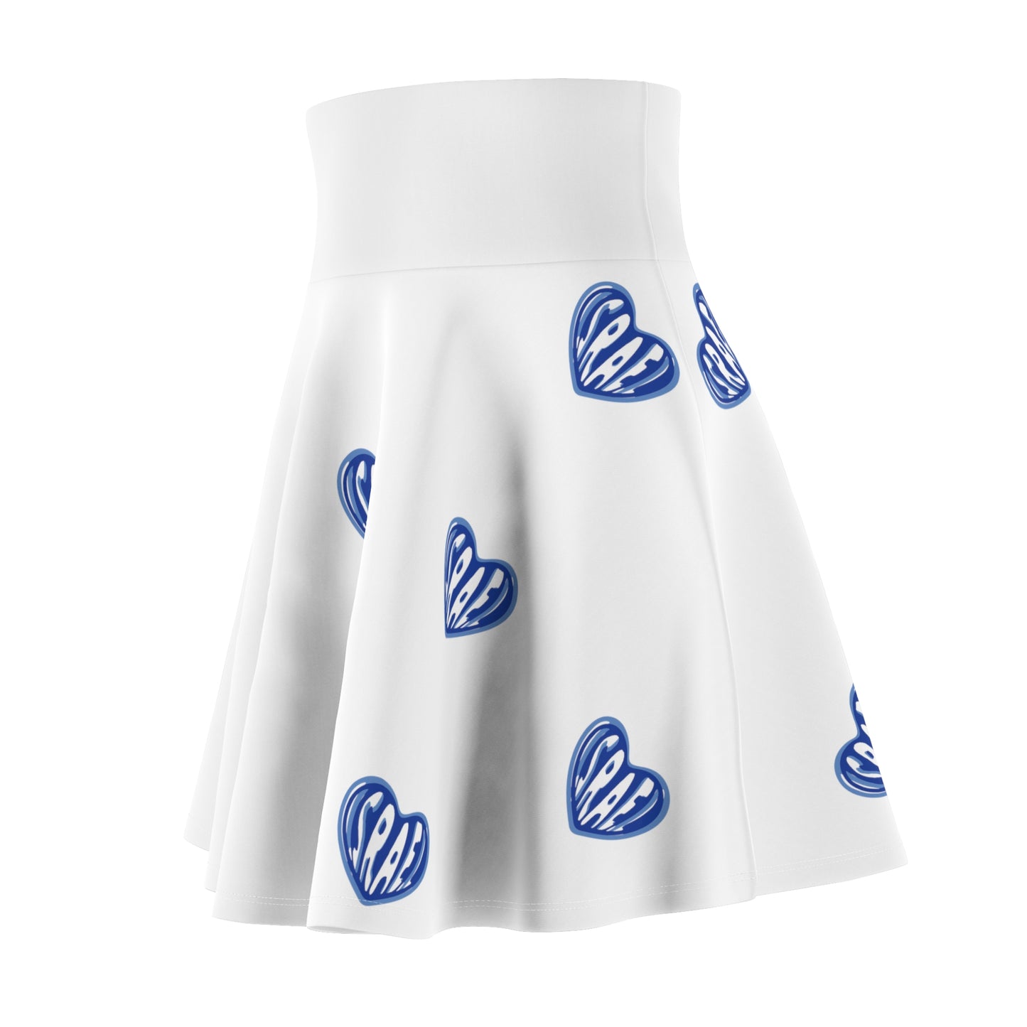 Ilana Blue Israel Heart on White Women's Skater Skirt