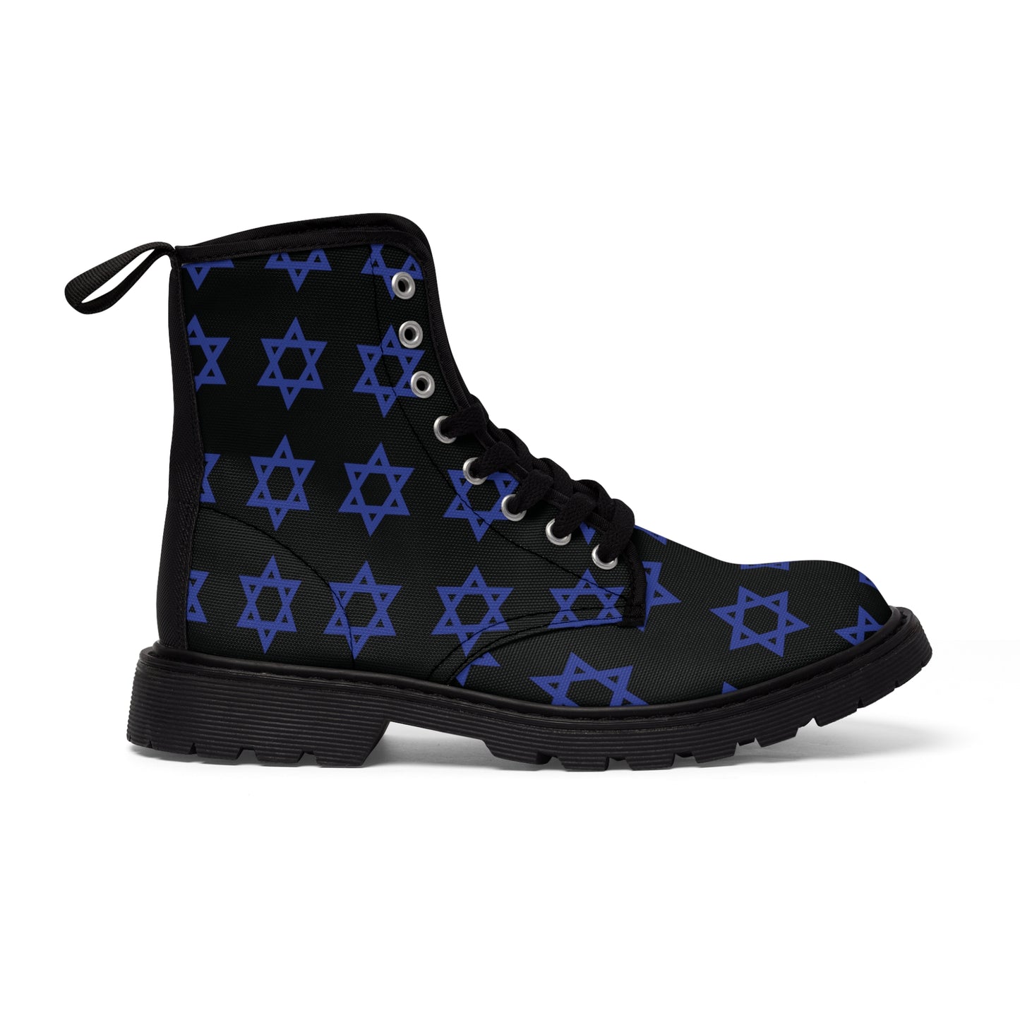 Classic Jewish Stars on Black Women's Canvas Boots